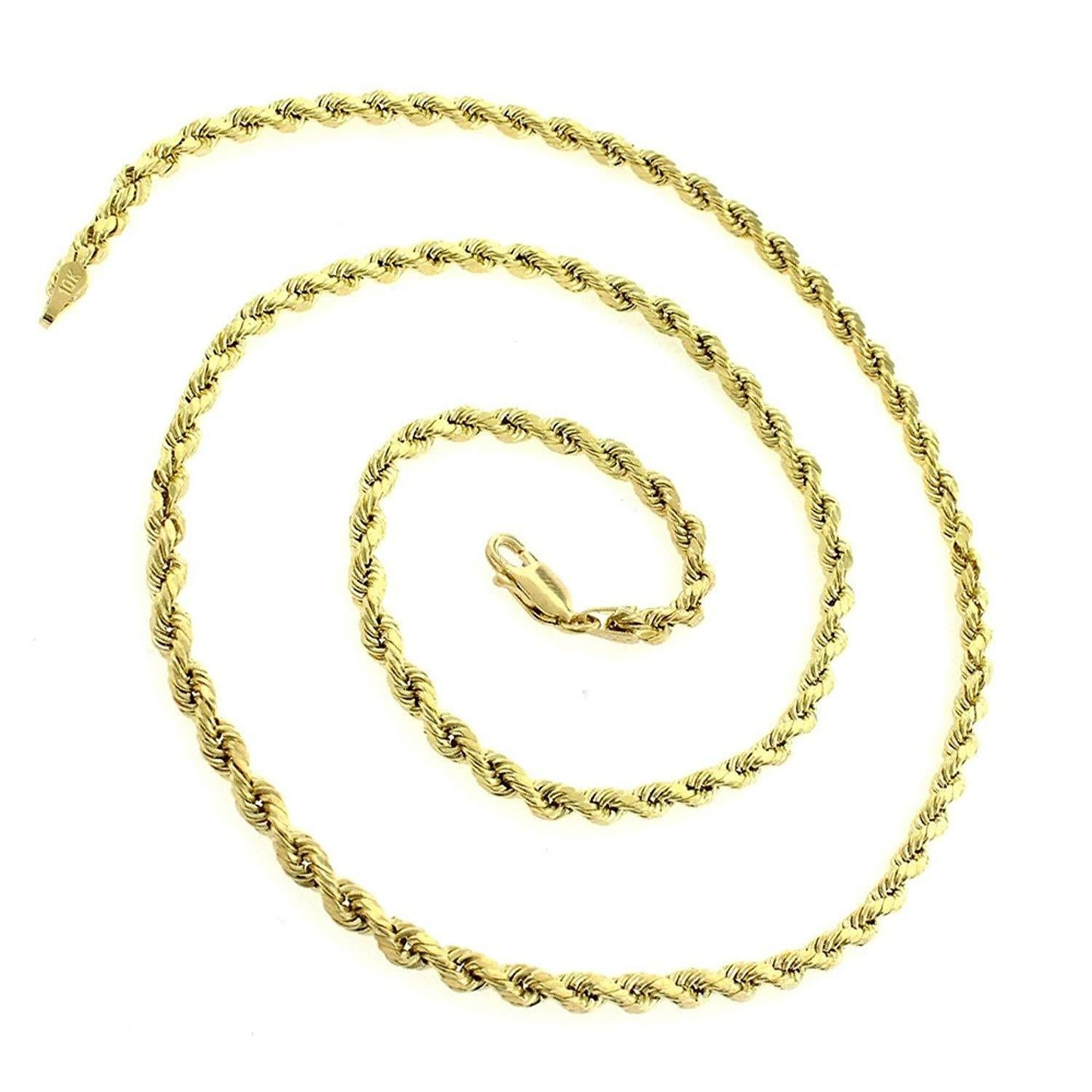 14K Yellow Gold Diamond-Cut Braided Twist Link Necklace