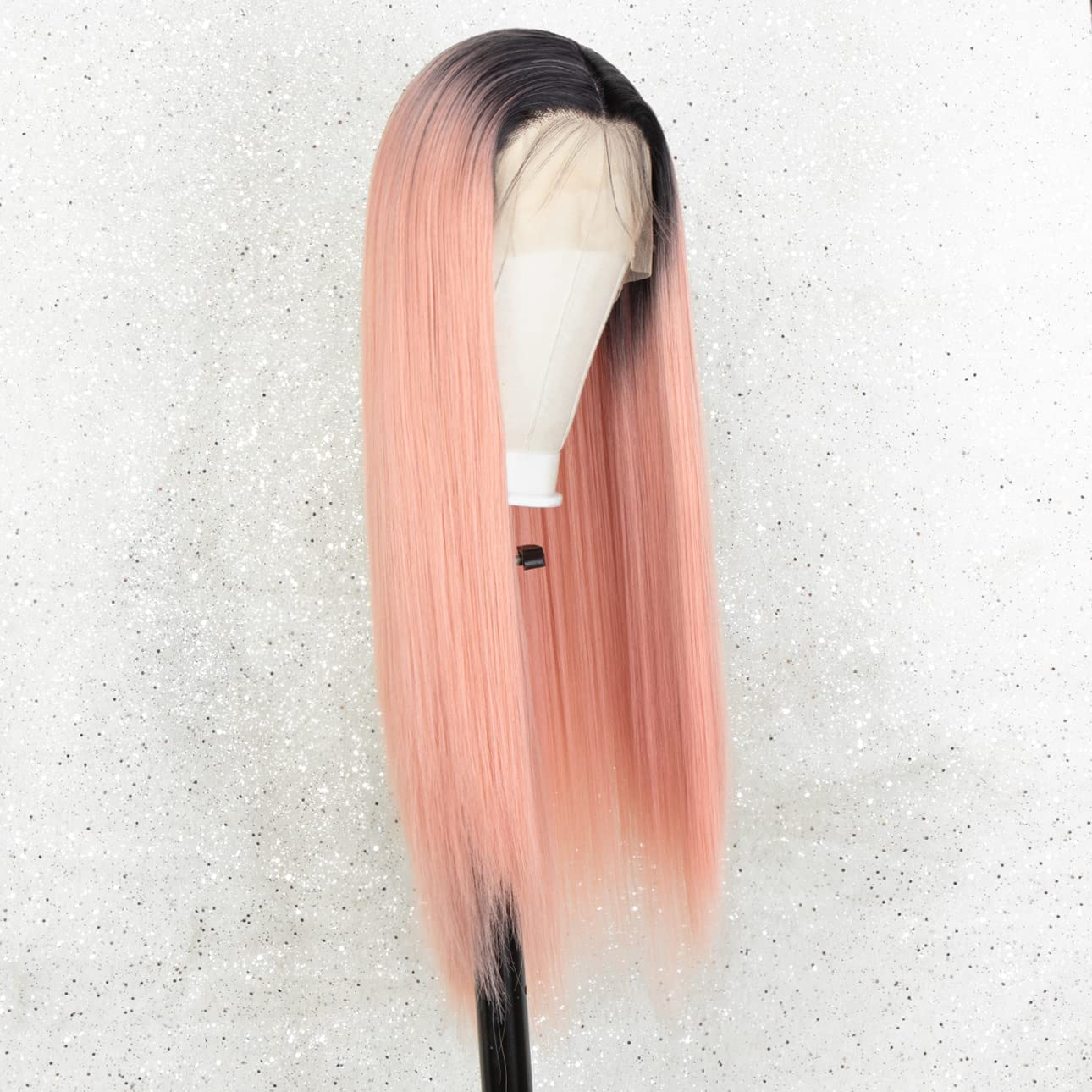 Ombre Pink Long Straight Lace Front Wig