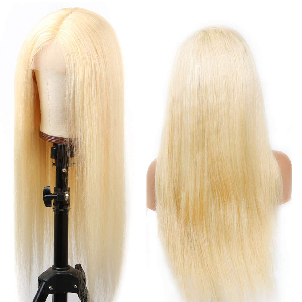 T Part 30Inch 613 Lace Frontal Human Hair Wig Pre Plucked with Baby Hair