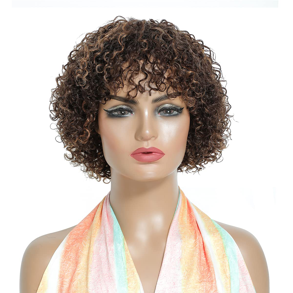 Short Bob Curly Human Hair Wigs |150% Density |Older Women