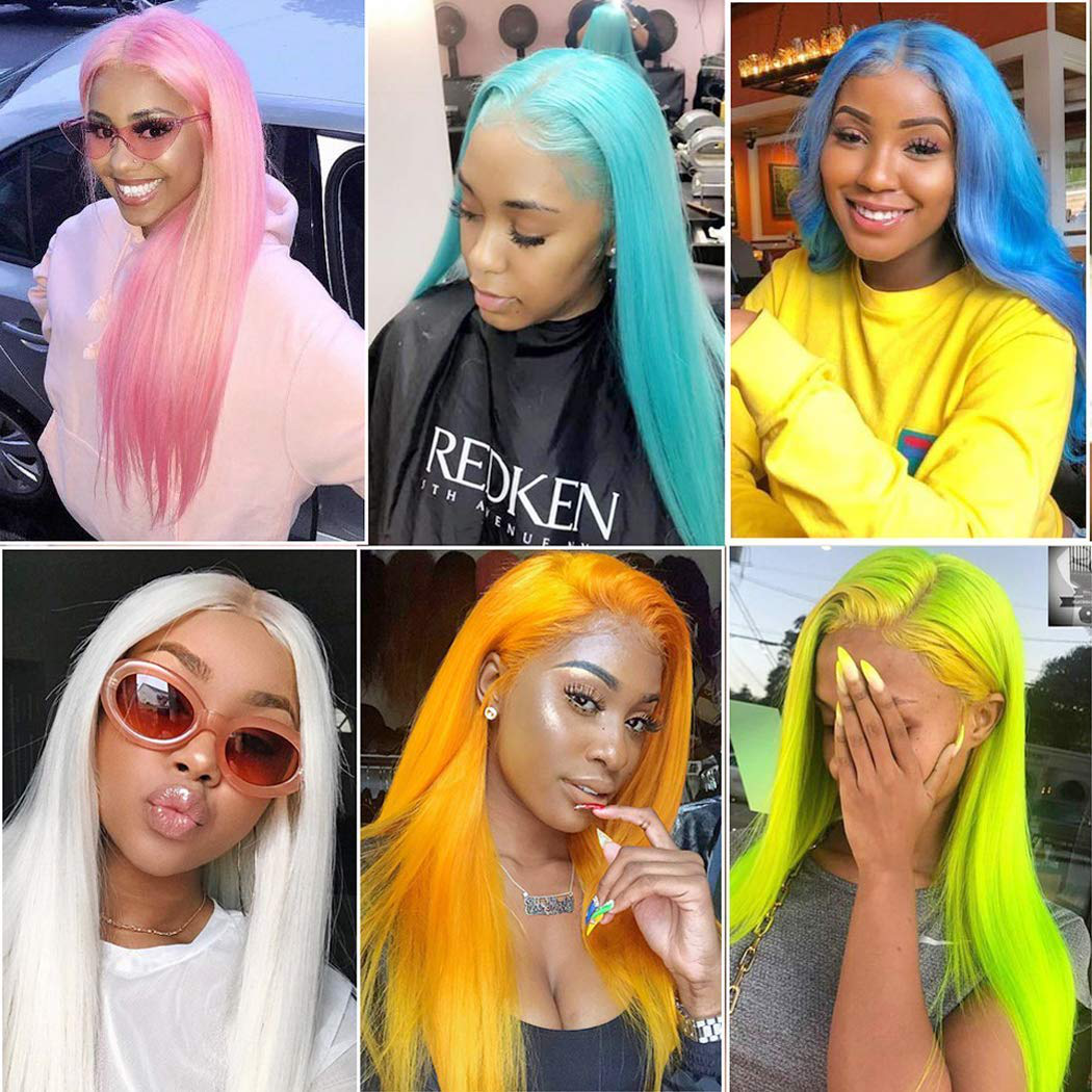 40Inch Long Straight Human Hair Lace Front Wig for Women/DragQueen