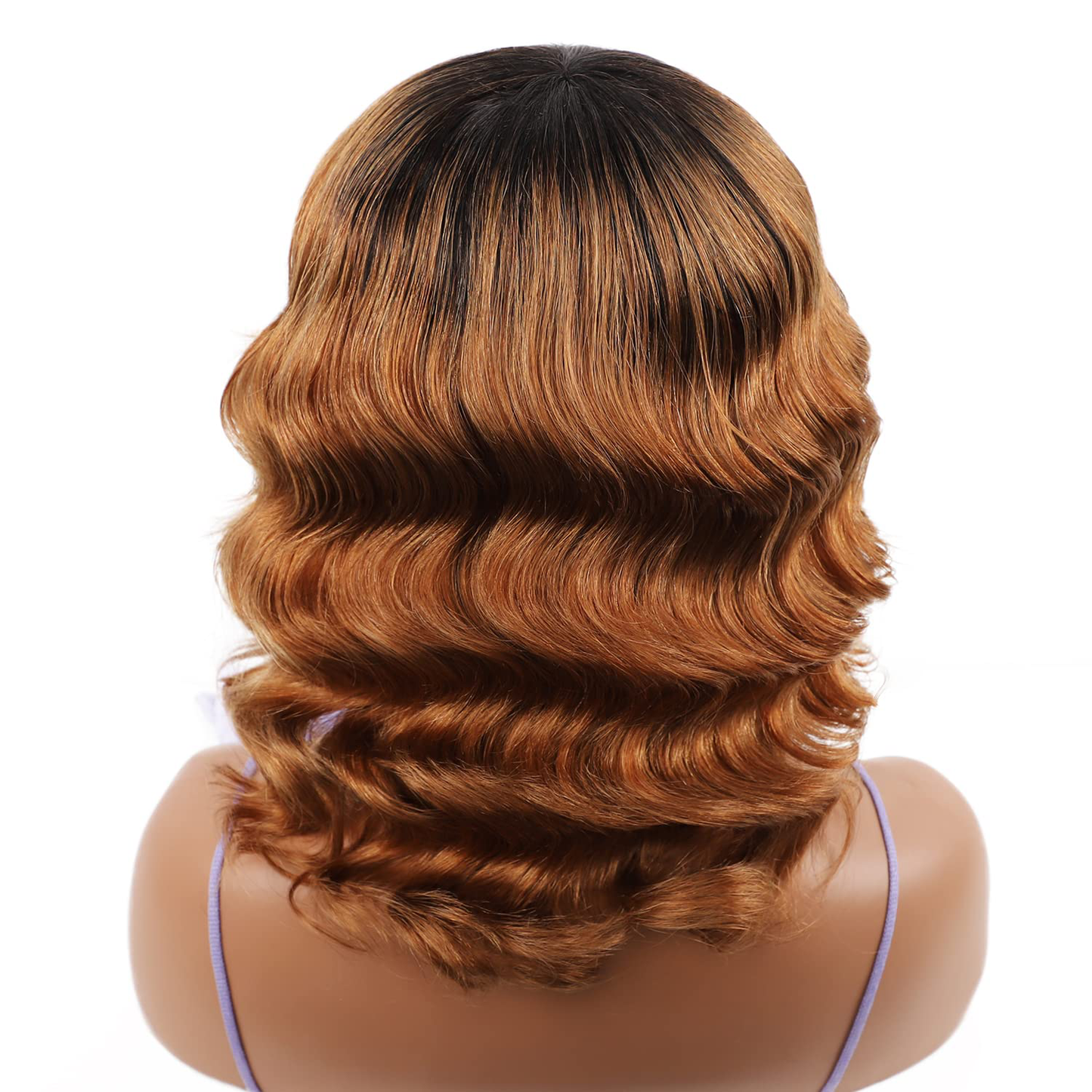 Short Bob Wavy Curly Brazilian Human Hair Wigs With Bangs