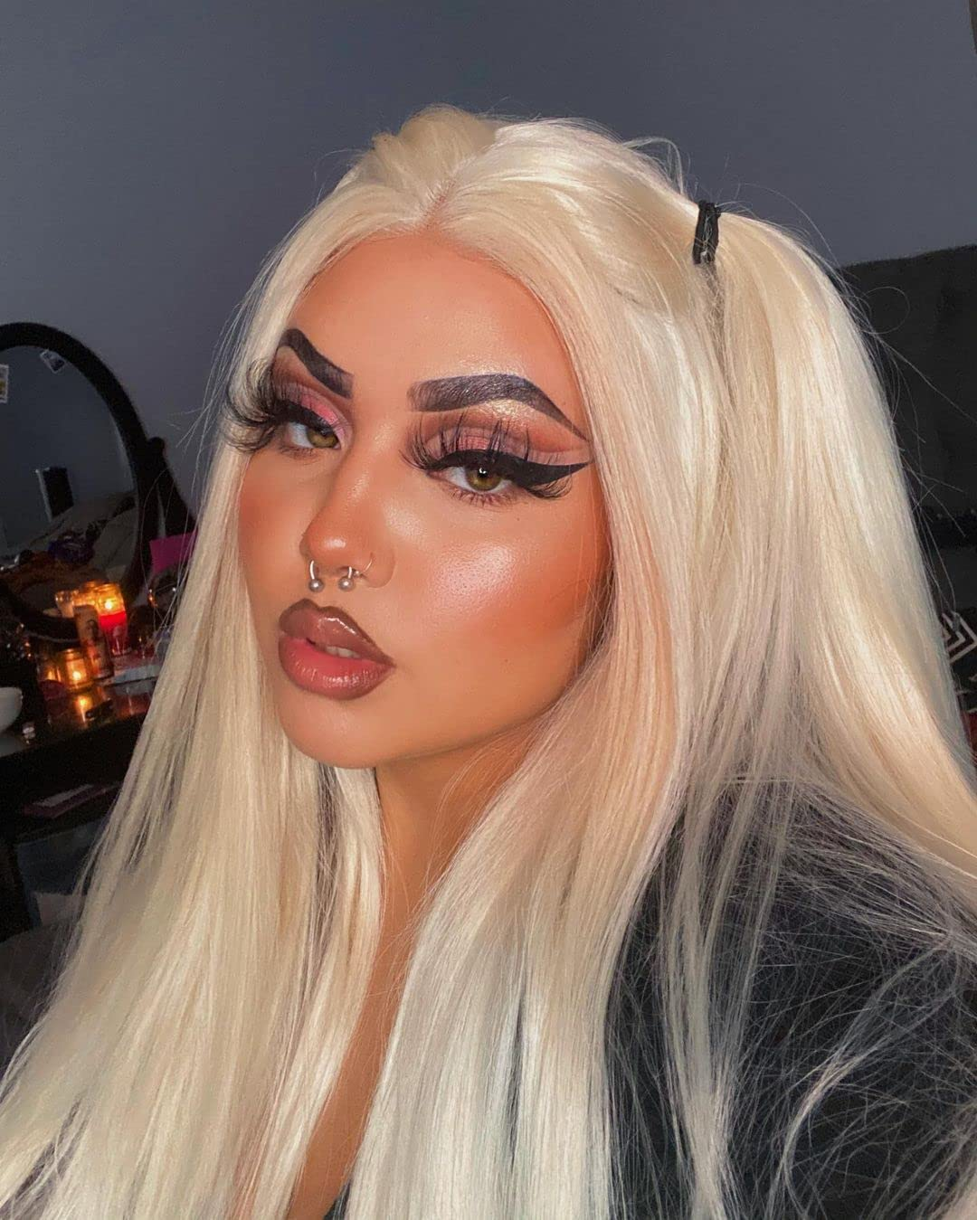 SheerBeaute Long Straight Platinum Blonde Lace Front Wig