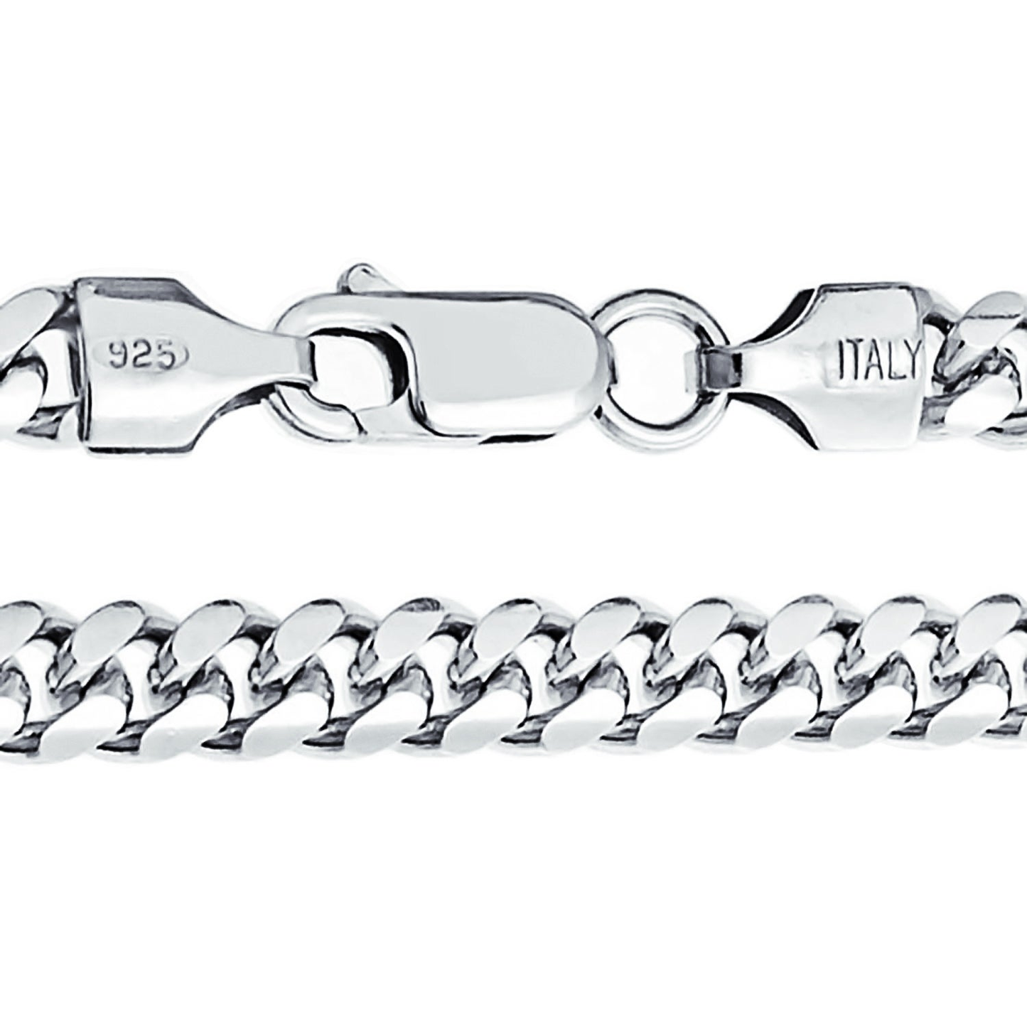 Miami Cuban Chain Sterling Silver Necklace 150 Gauge Made in Italy