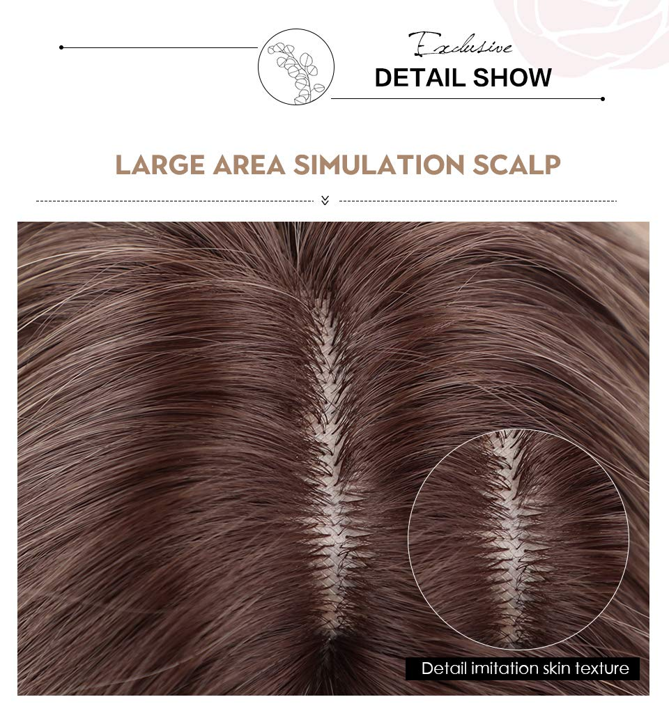 Long Ombre Black Brown Natural Wavy Wig