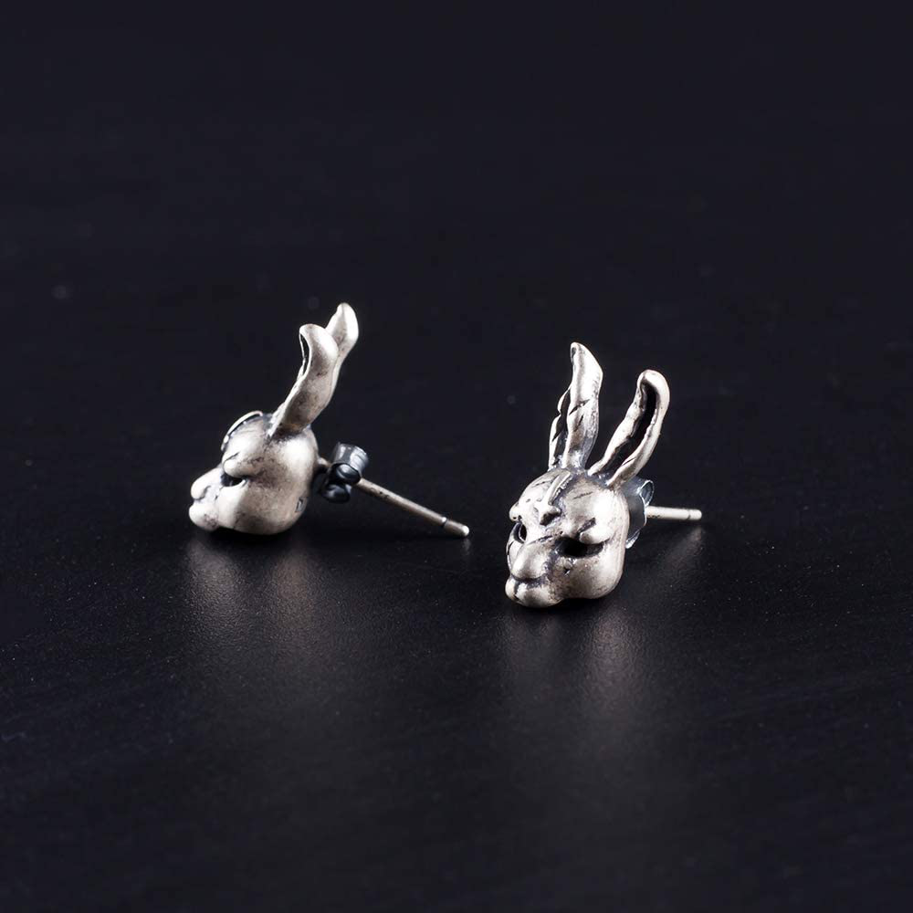Punk Bikers 925 Sterling Silver Stud Earrings Men Women Teen