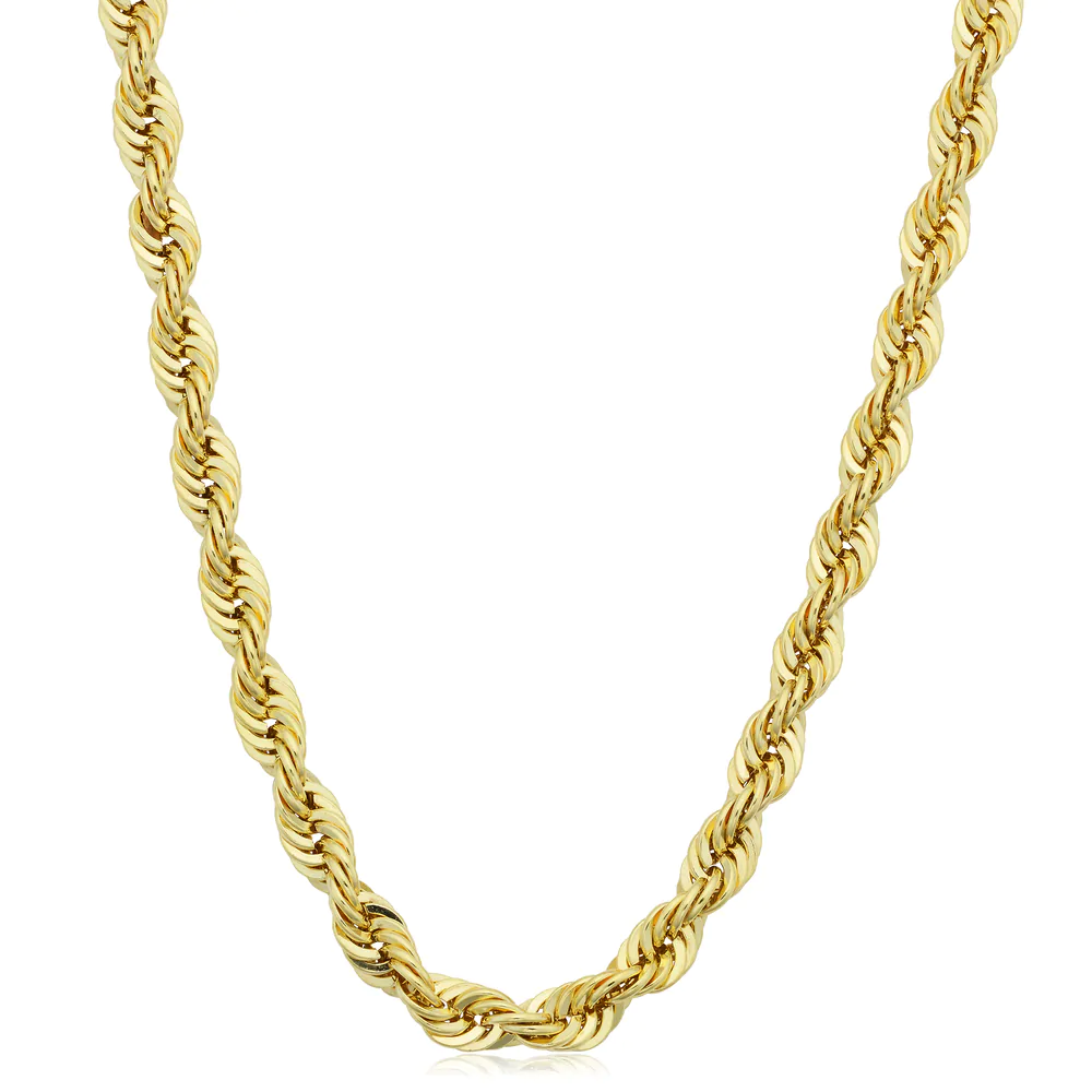 14K Yellow Gold Filled Men'S 4.2Mm Rope Chain Necklace