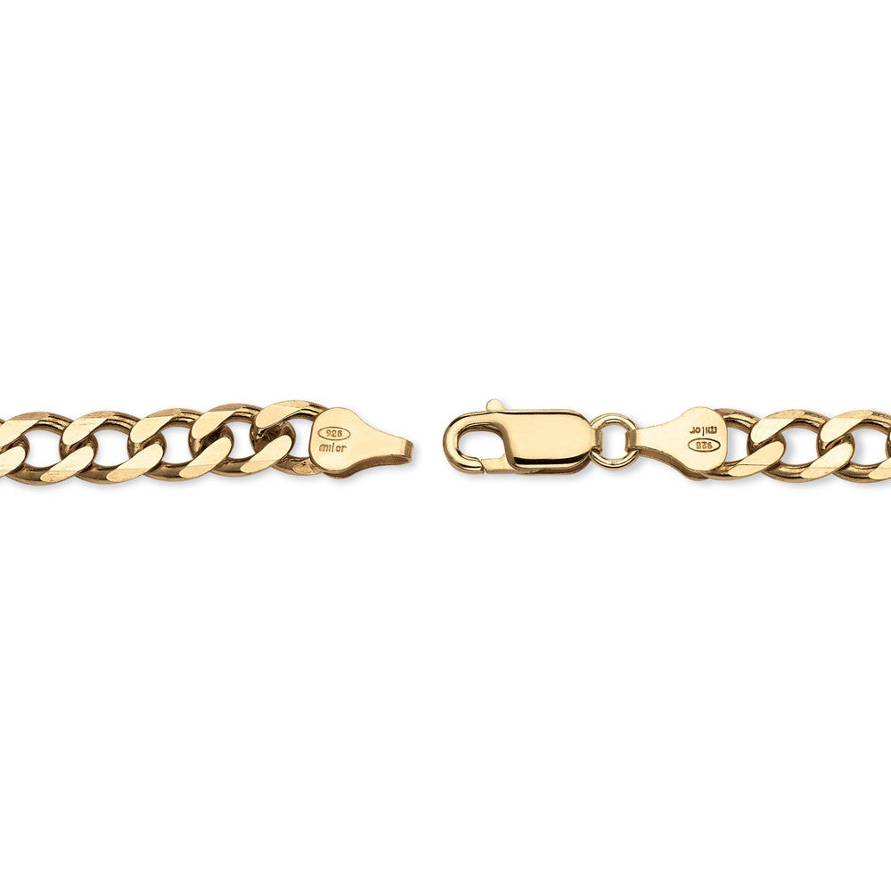 .925 Sterling Silver Curb-Link Chain in 18K Gold