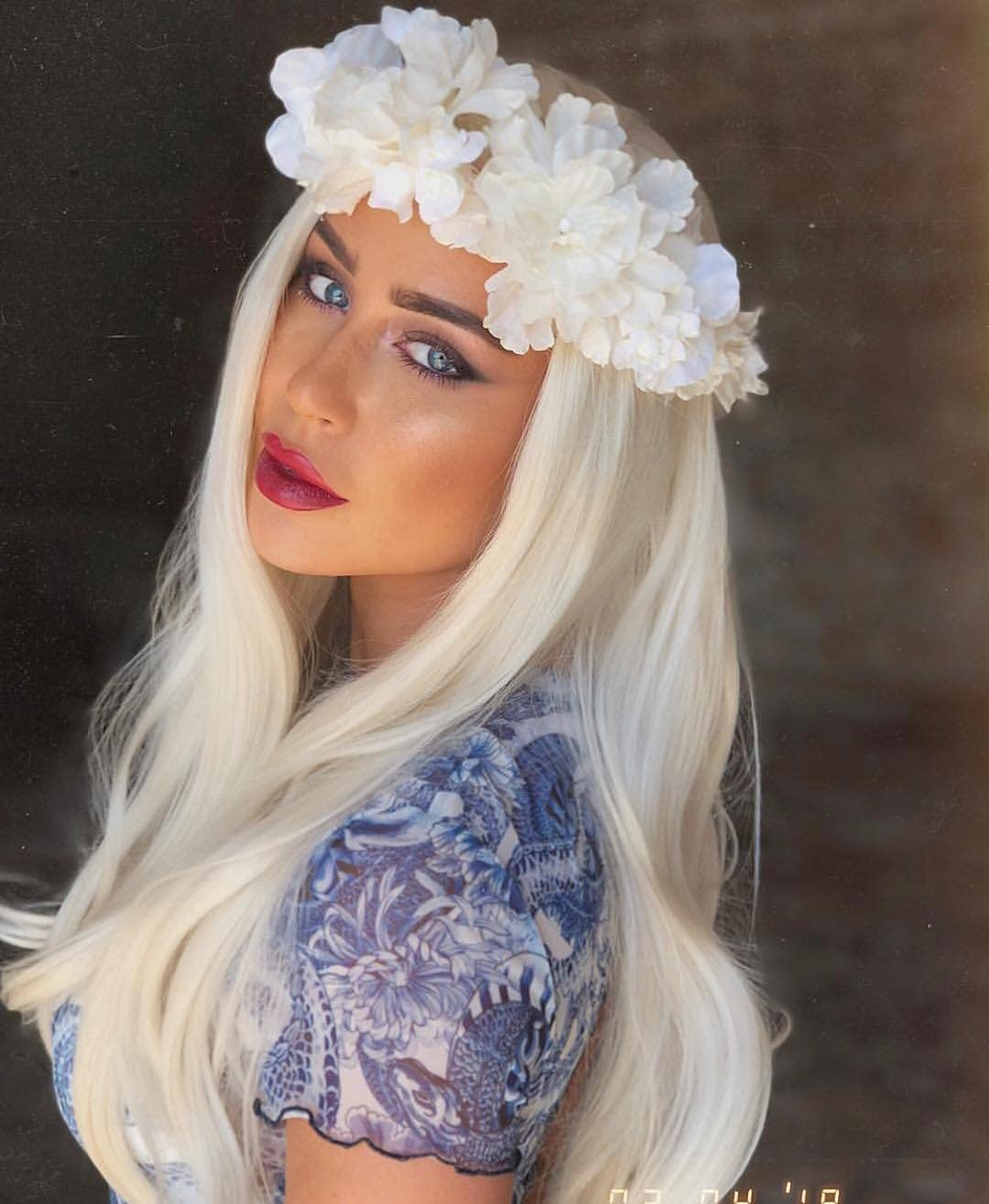 Platinum Blonde Glueless Synthetic Hair Lace Front Wigs Long Natural Straight Half Hand Tied Replacement Full Wig for Women Heat Friendly 24Inch