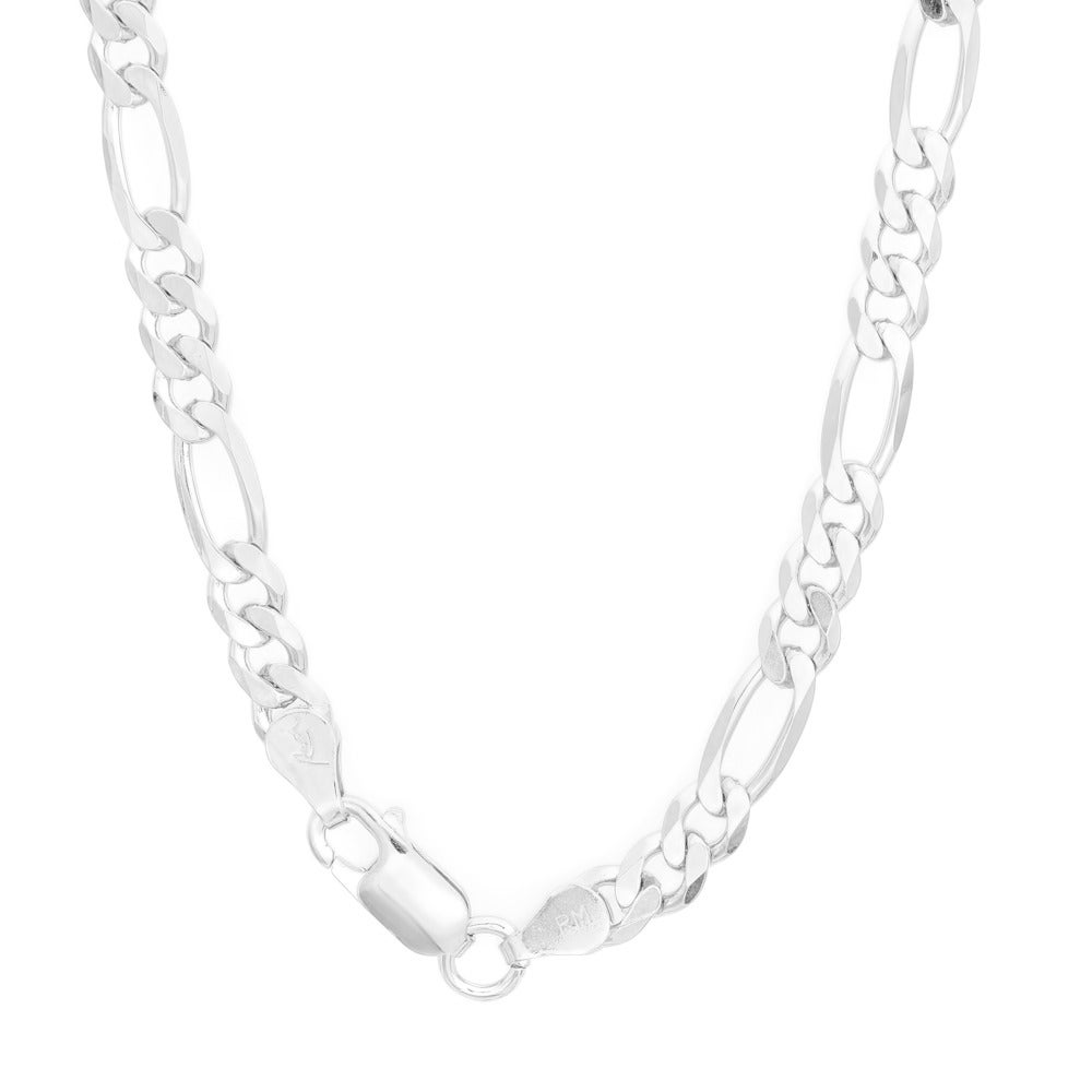 Sterling Silver Italian 5 Mm Diamond-Cut Figaro Chain (18-30 Inch)