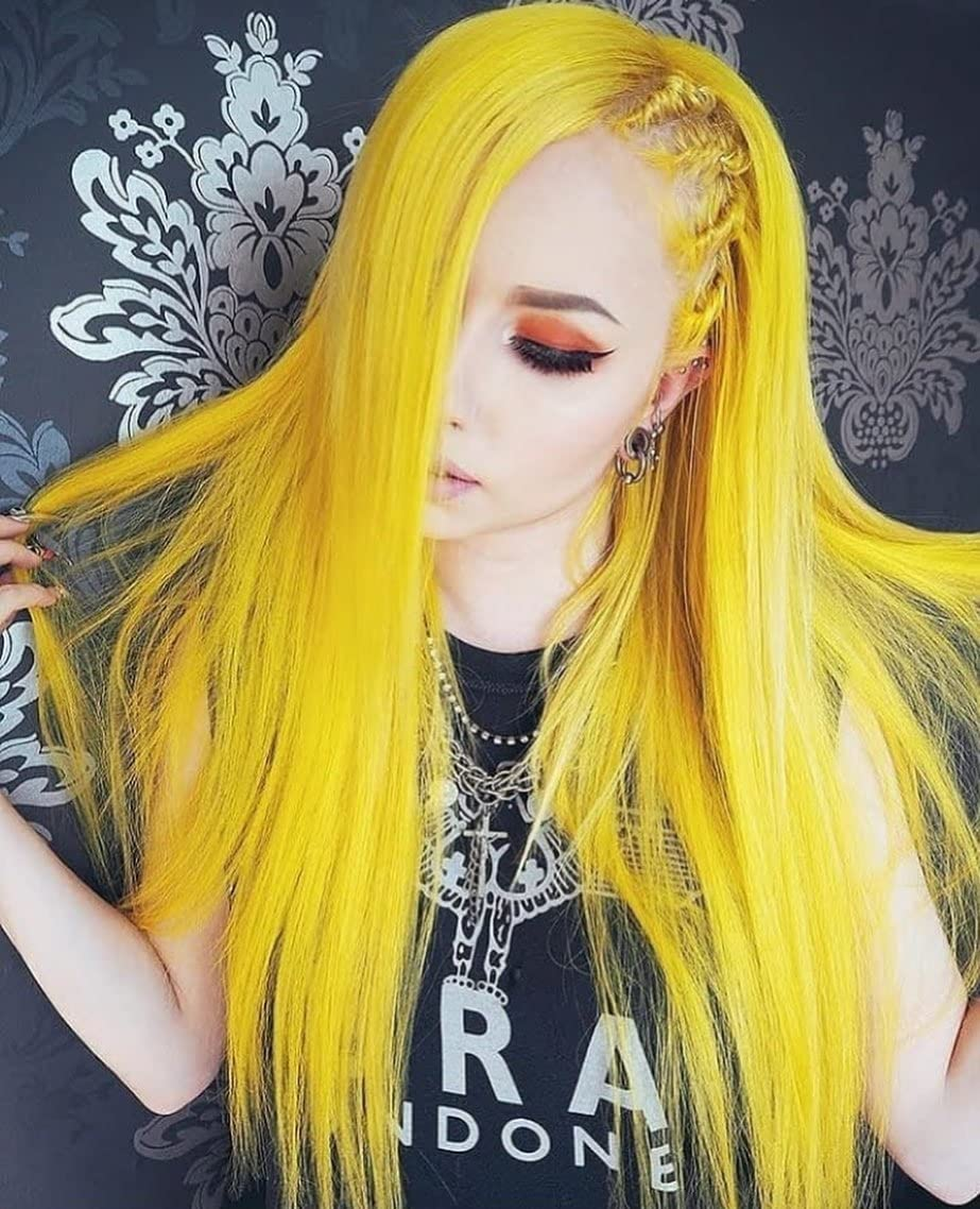 SheerBeaute 22inch Yellow Long Straight Lace Front Wig