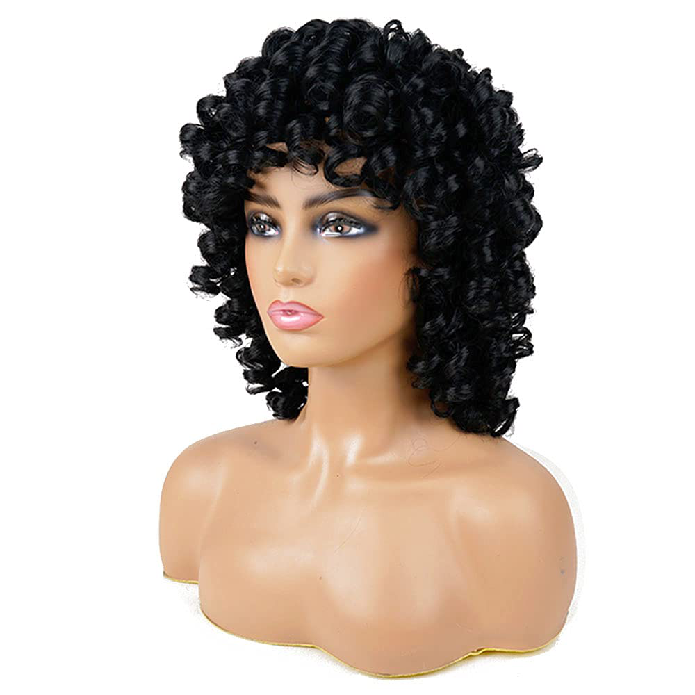 Afro Black Short Bob Loose Curly Wig
