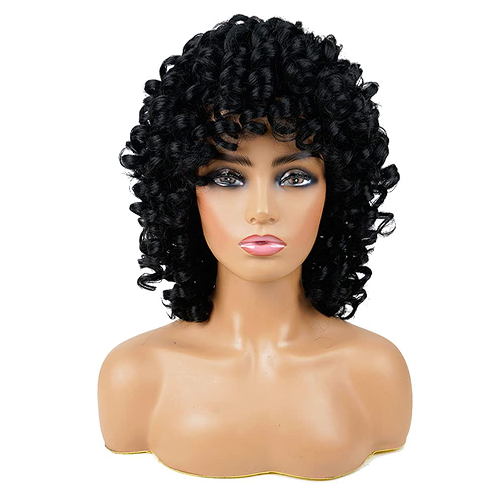 Afro Black Short Bob Loose Curly Wig