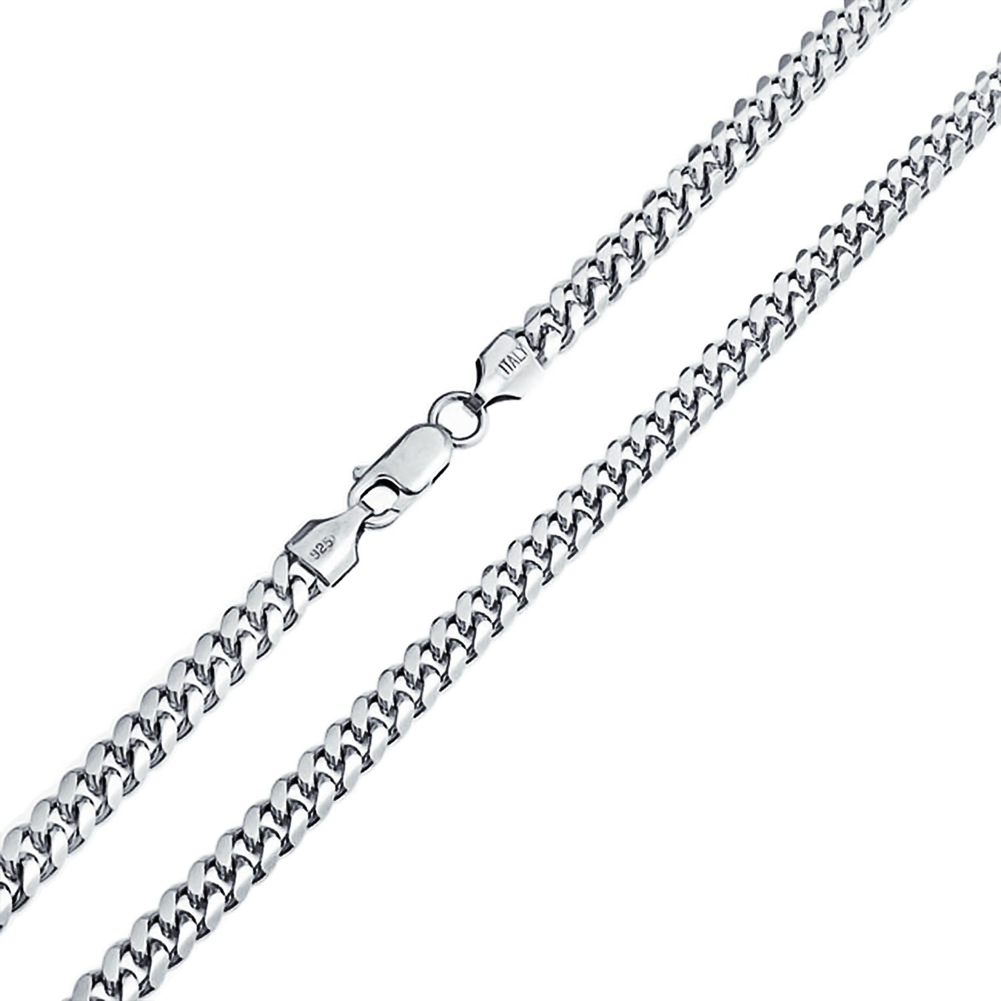 Miami Cuban Chain Sterling Silver Necklace 150 Gauge Made in Italy