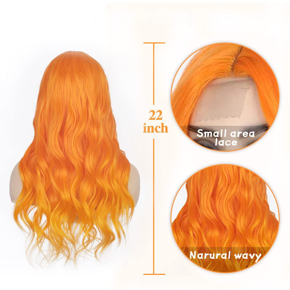 Long Wavy Ombre Orange Full Wig
