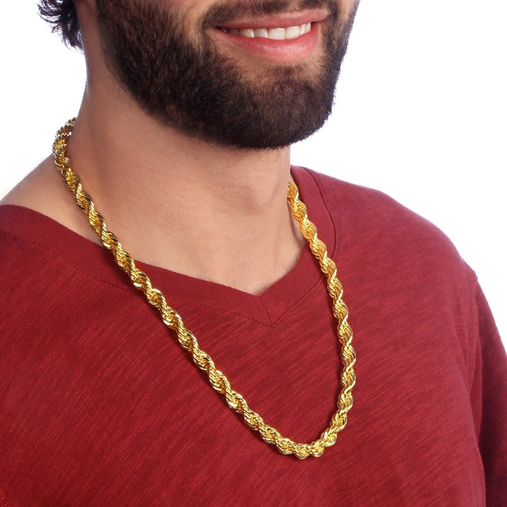 Bold 10Mm Vintage Woven Rope Chain 24"-30"
