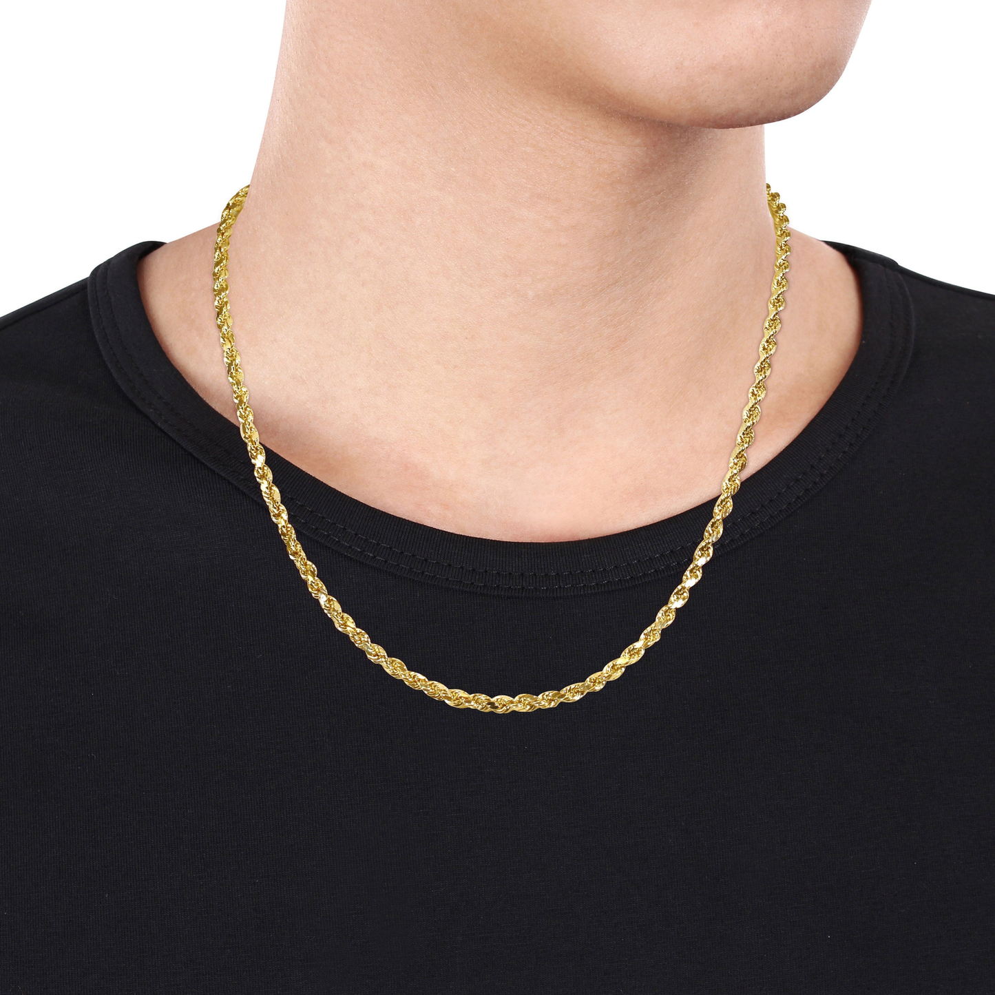 Necklace and Bracelet Set |10K Yellow Gold Rope Chain (4 MM)