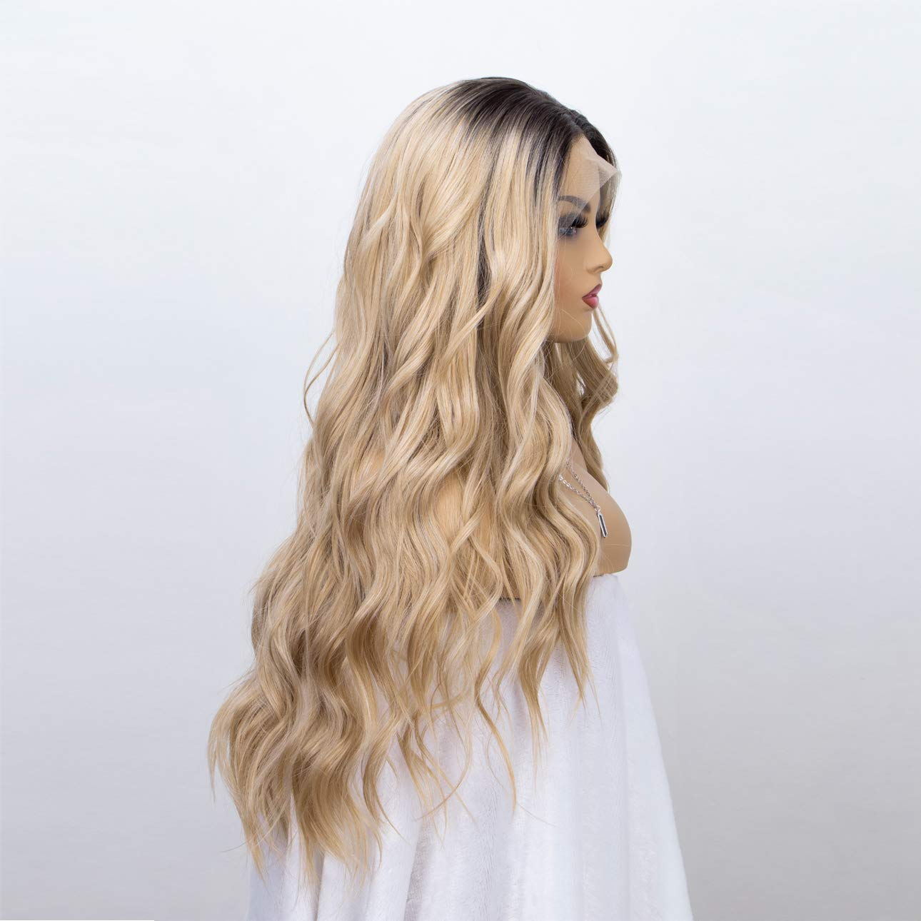 Ombre Blonde Long Wavy Lace Front Wig