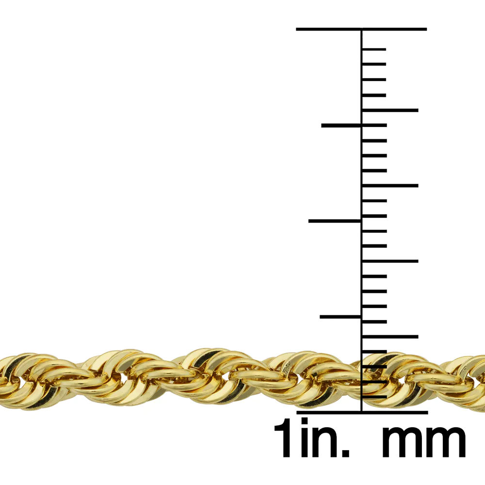 14K Yellow Gold Filled Men'S 4.2Mm Rope Chain Necklace