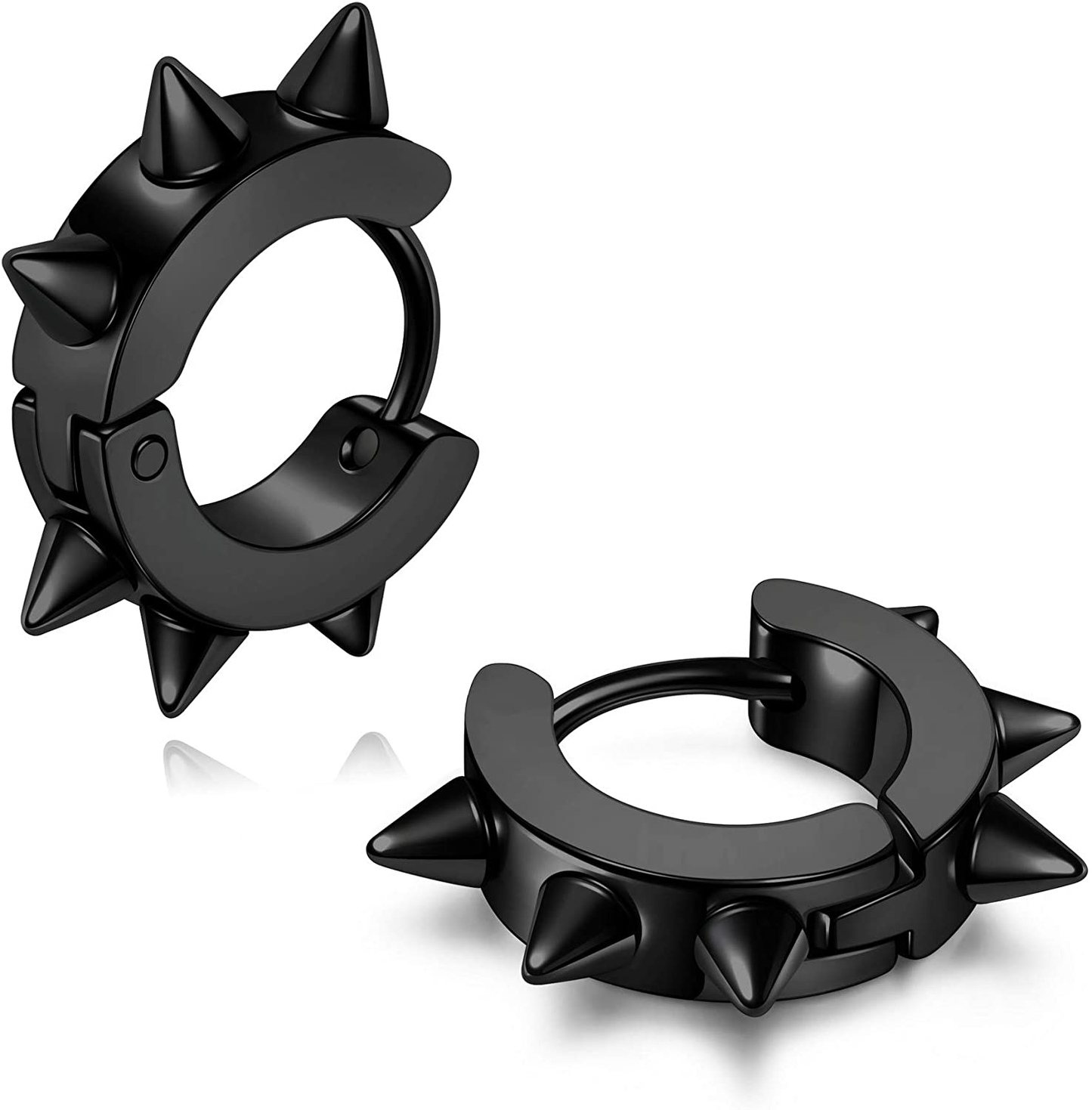 Punk Spike 3Set Stainless Steel Hoop Earrings