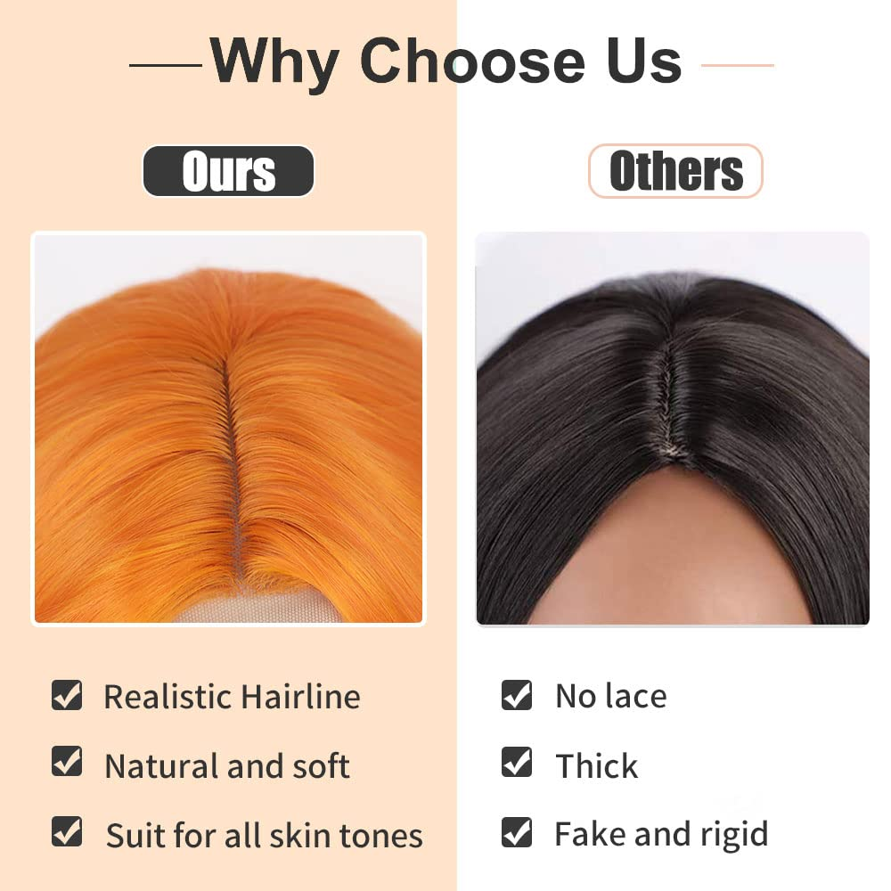 Long Wavy Ombre Orange Full Wig