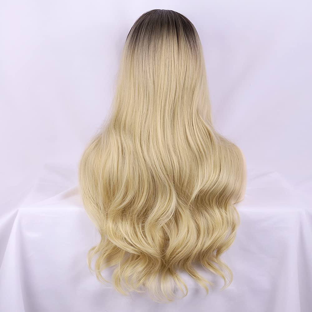 Long Ombre Blonde Non Lace Wig with Bangs