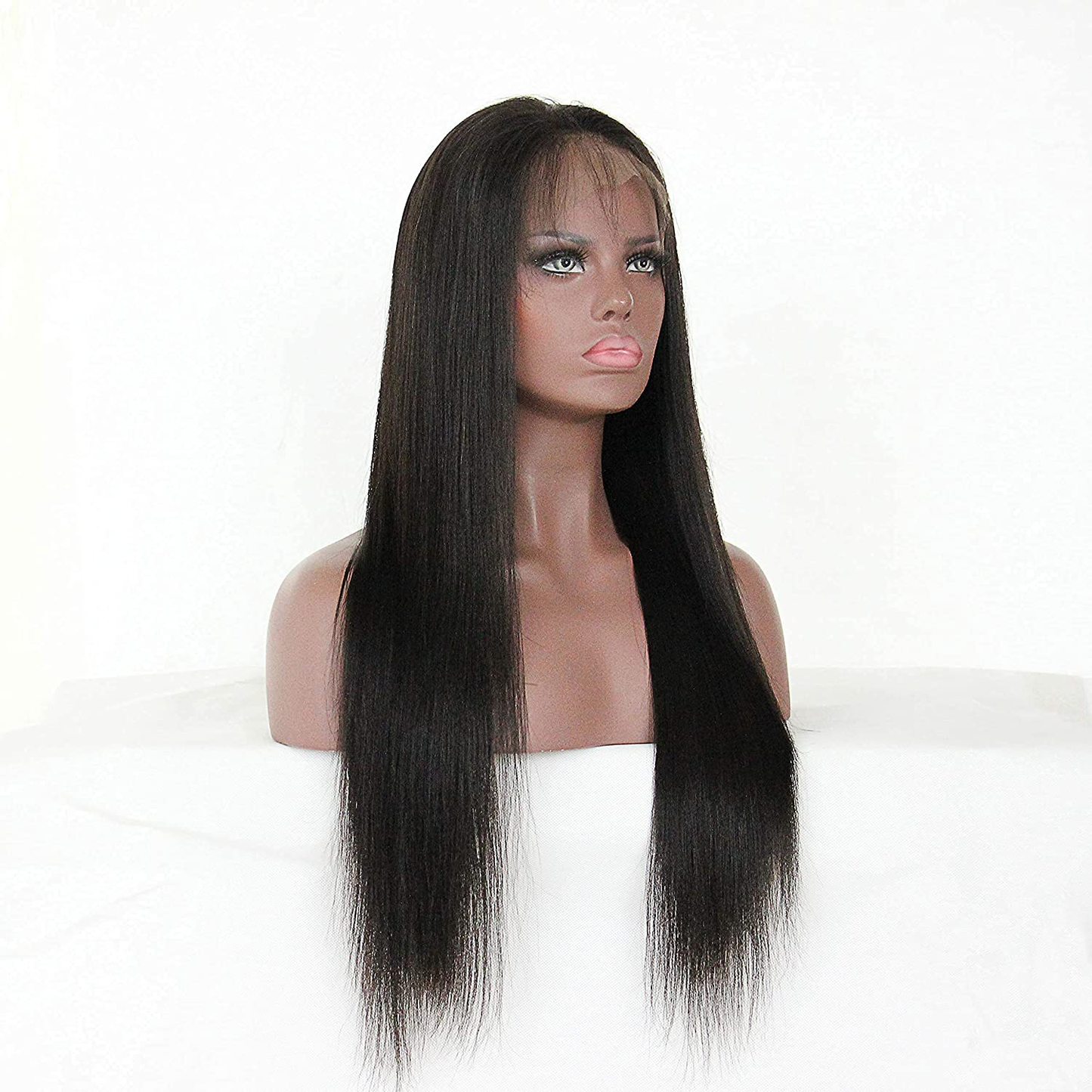 360° Free Parting Yaki Straight Brazilian Human Hair Wigs|Pre Plucked Hairline with Baby Hair