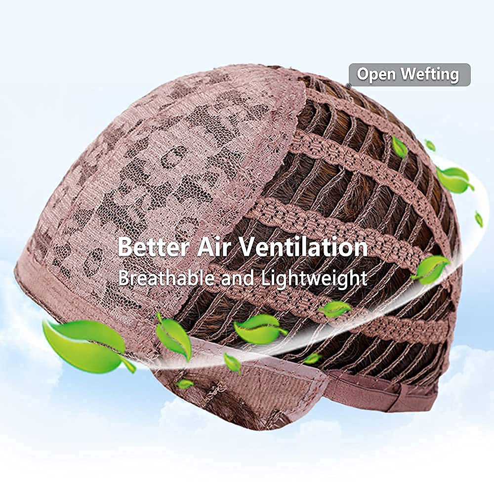 Long Straight Brown Highlight Wig with Bangs