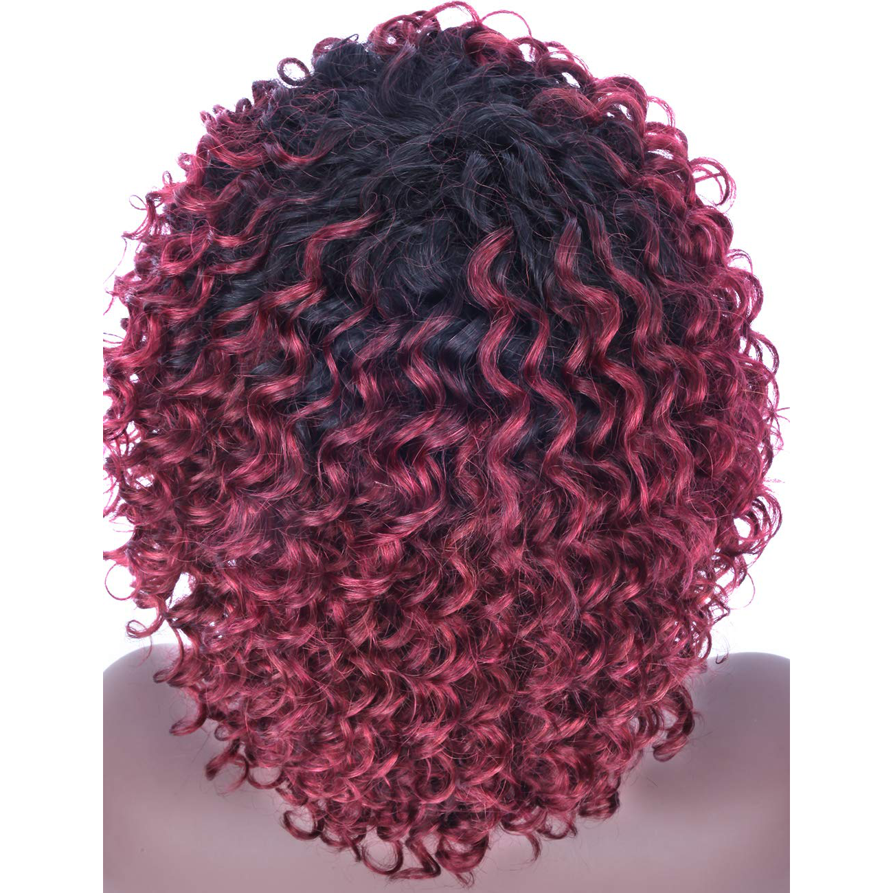 12 Inch Short Bob Wine Red Curly Human Hair Wig With Bangs