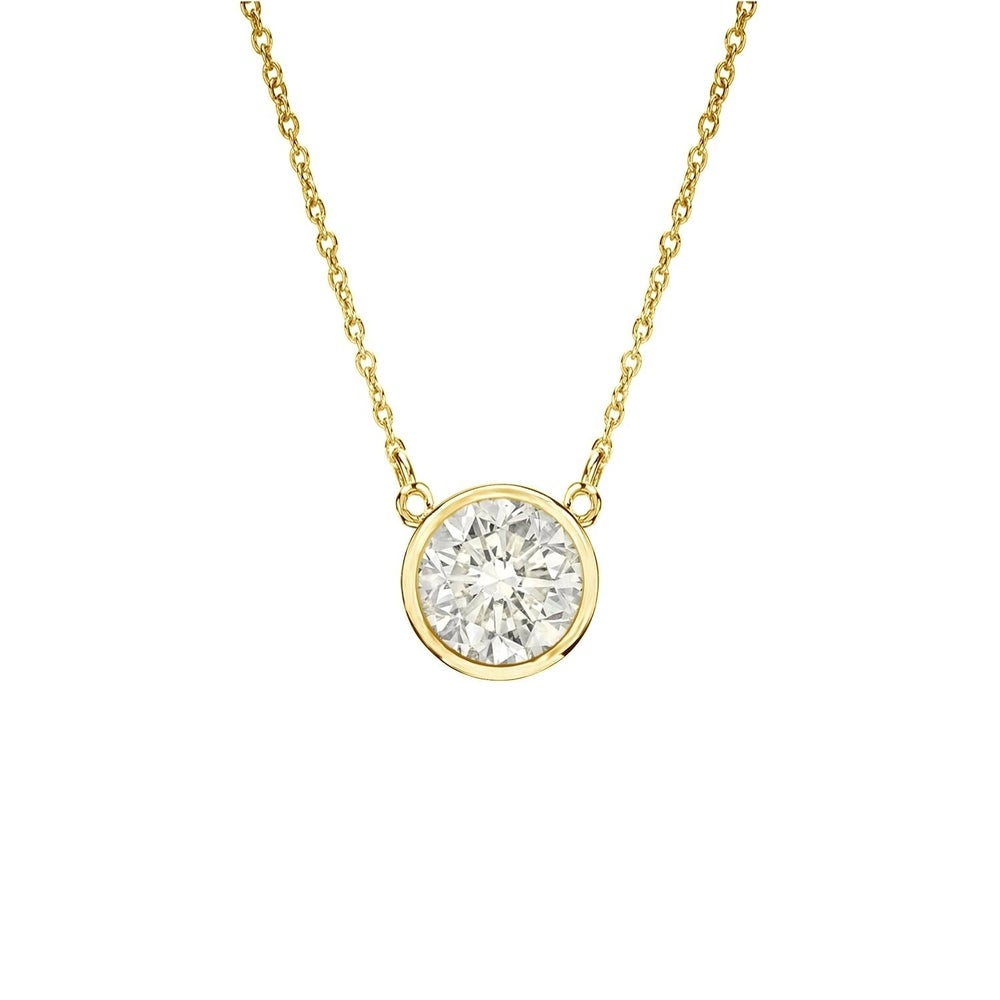 14K Gold Bezel-Set - 4mmSolitaire Diamond Necklace