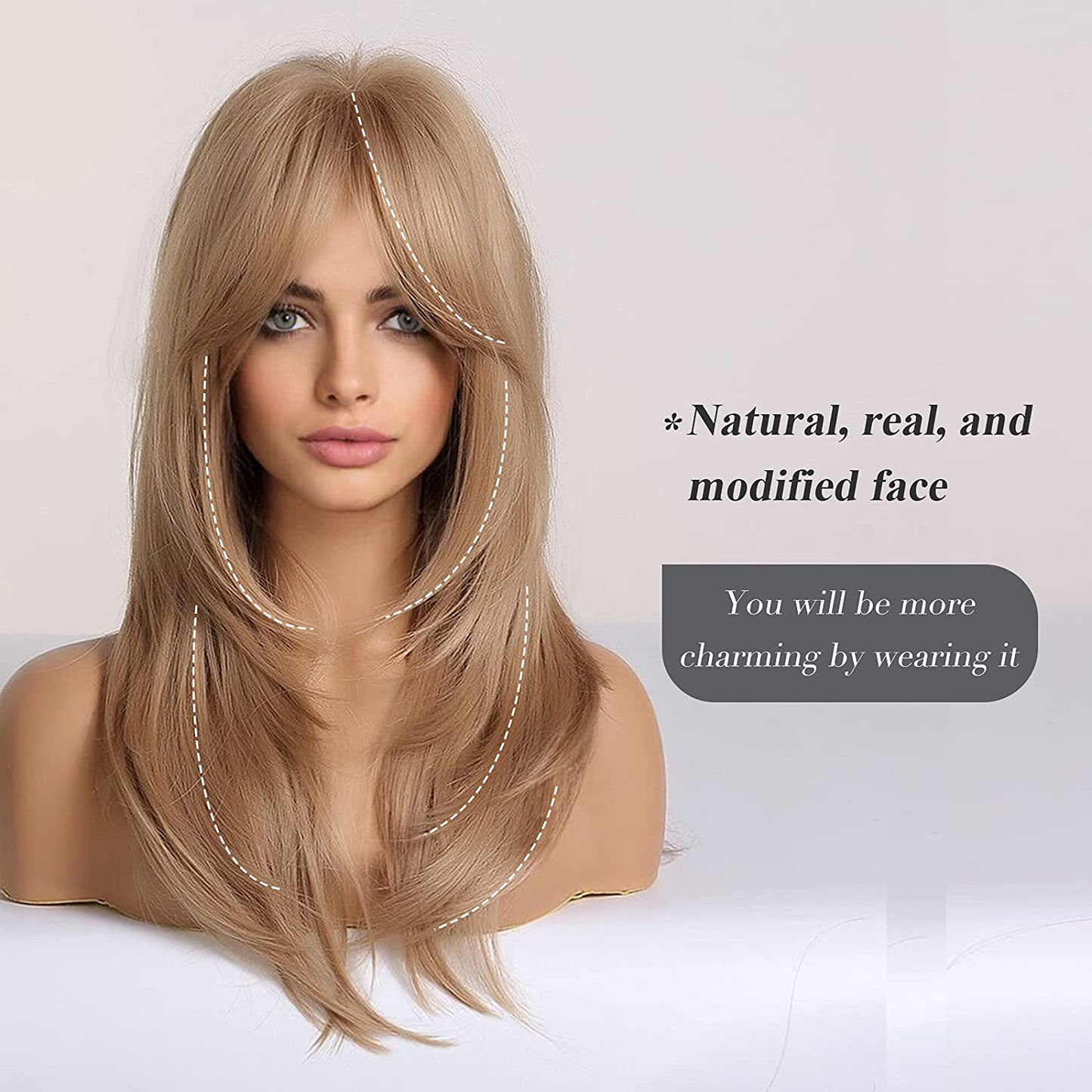 Long Ash Blonde Layered Wig