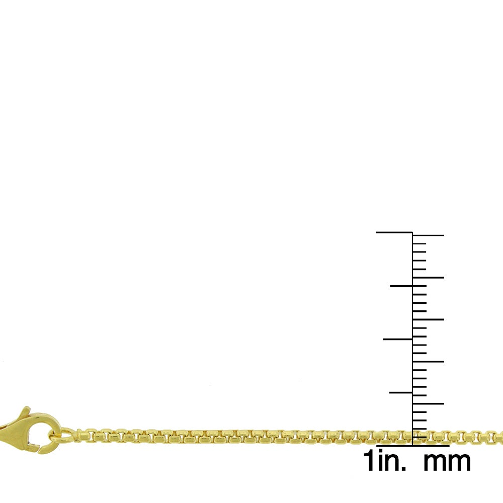 14K Yellow Gold 1.7MM round Box Link Chain