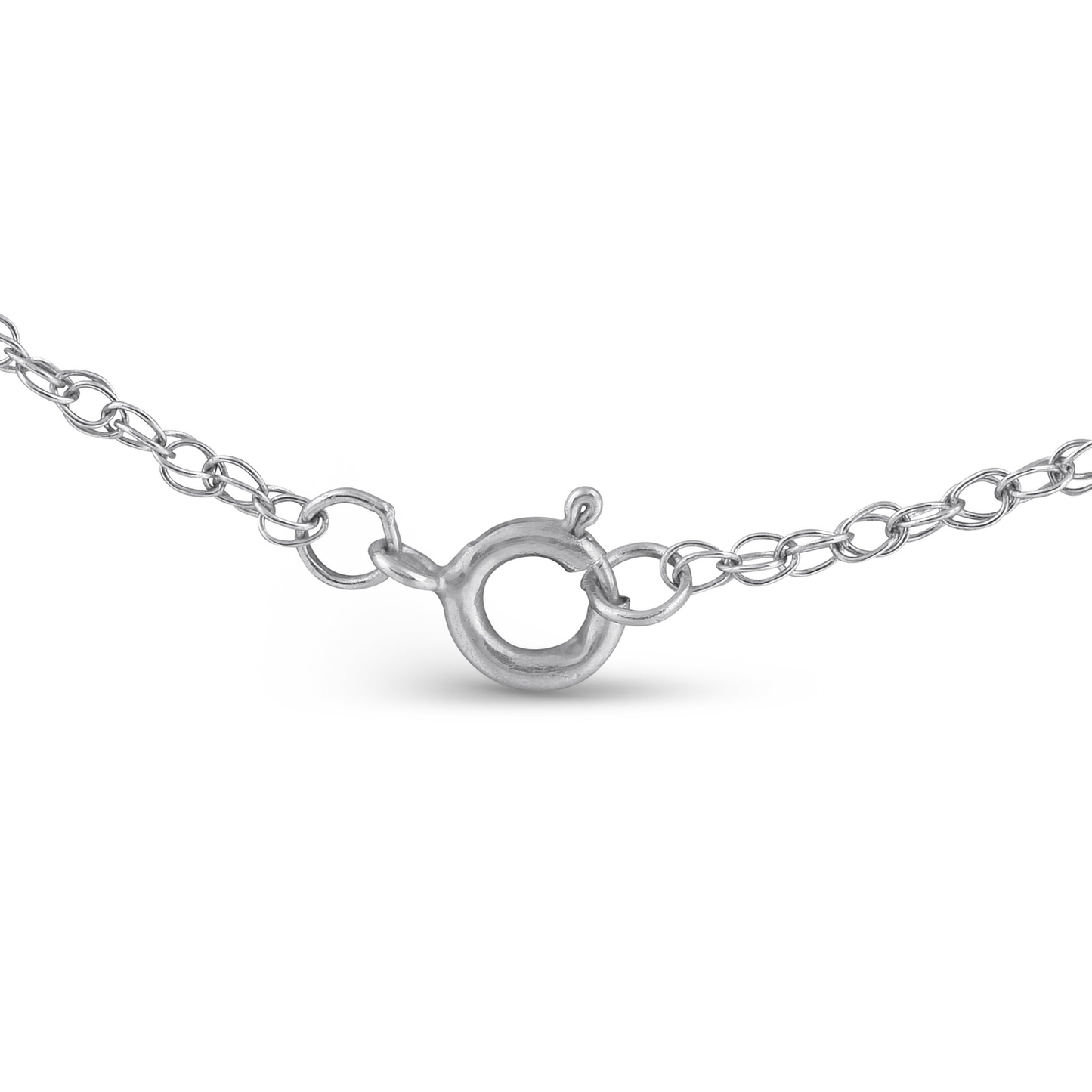 14K White Gold Diamond Cross Pendant Necklace