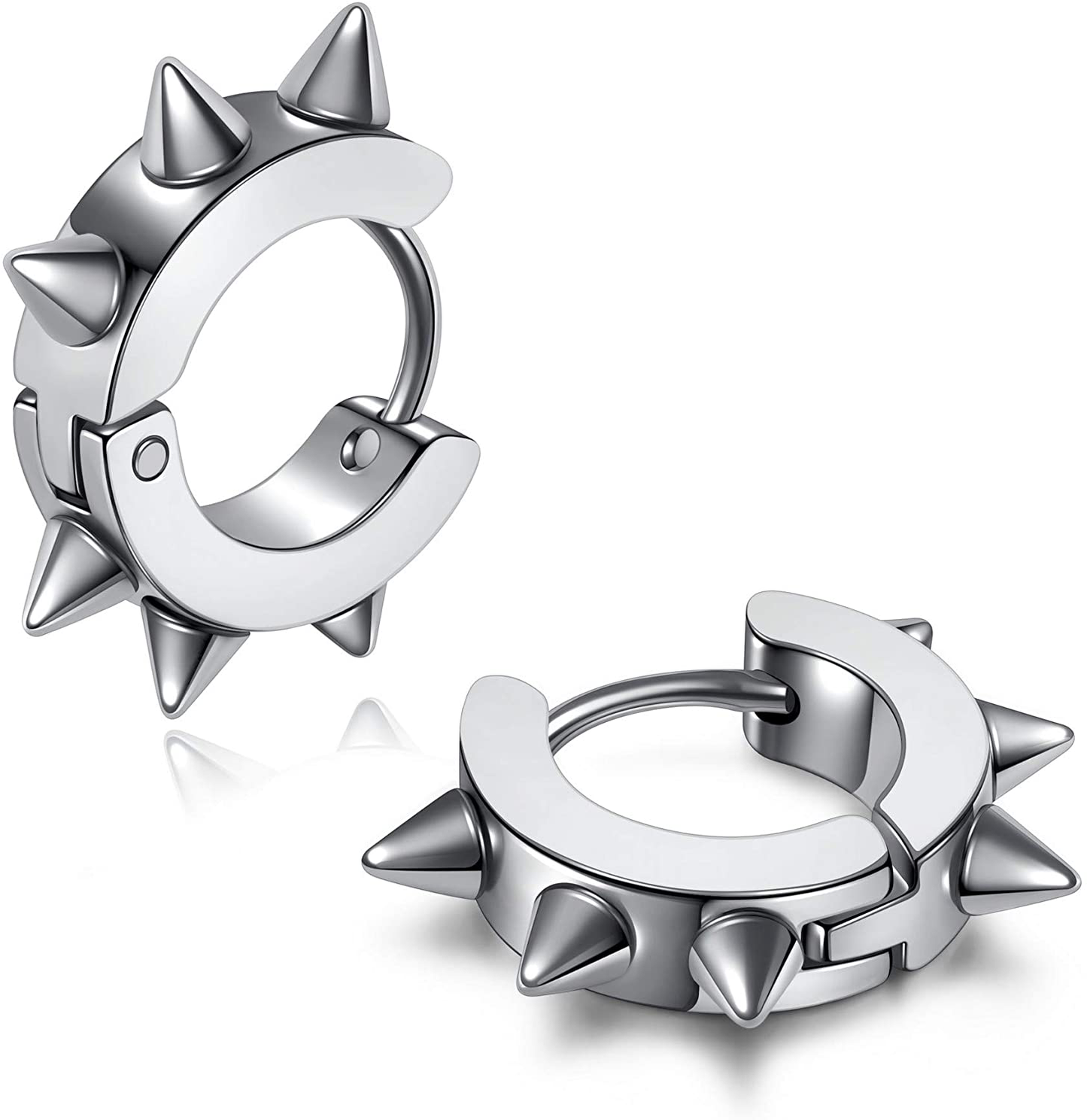 Punk Spike 3Set Stainless Steel Hoop Earrings