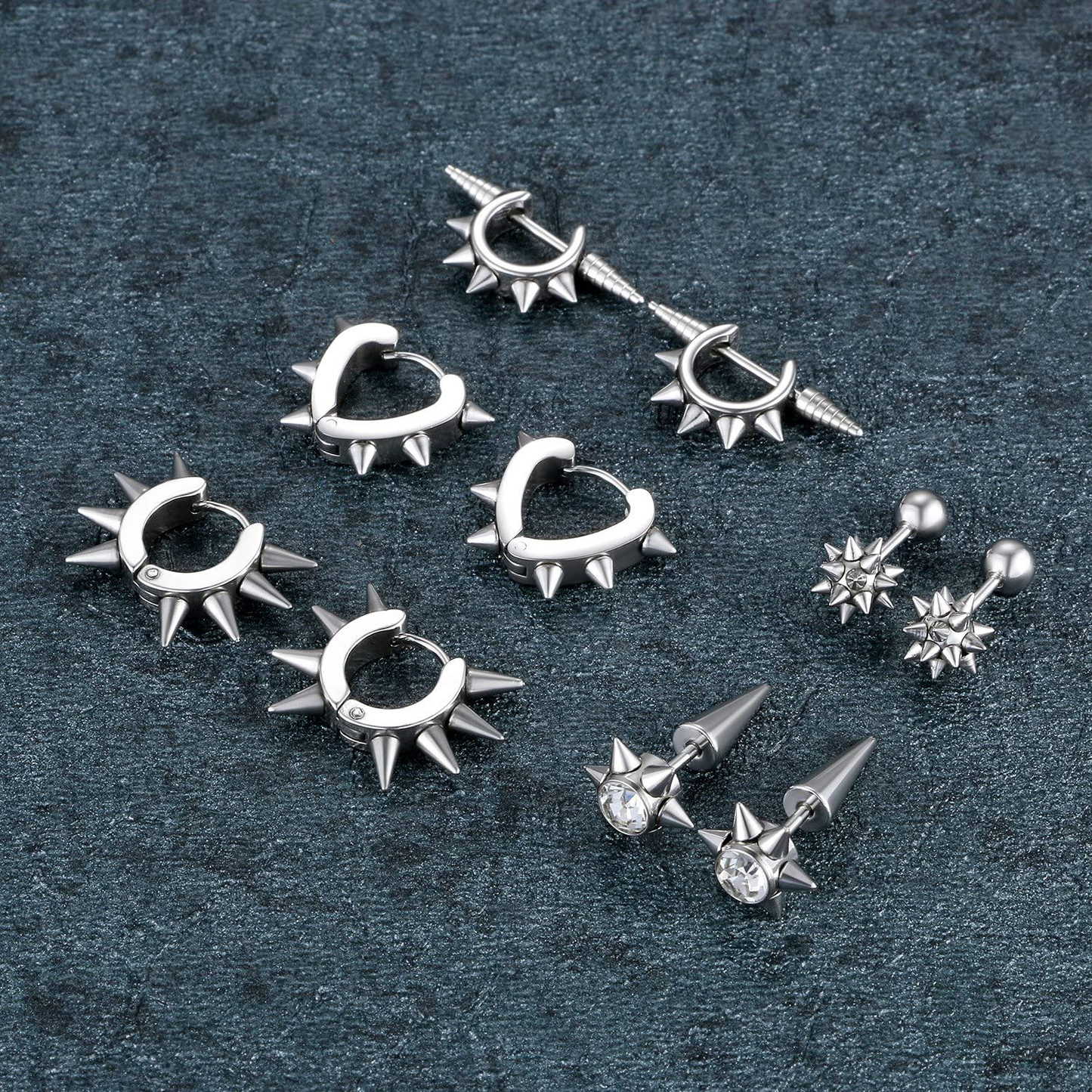 Spike Rivet Stainless Steel Stud Earrings