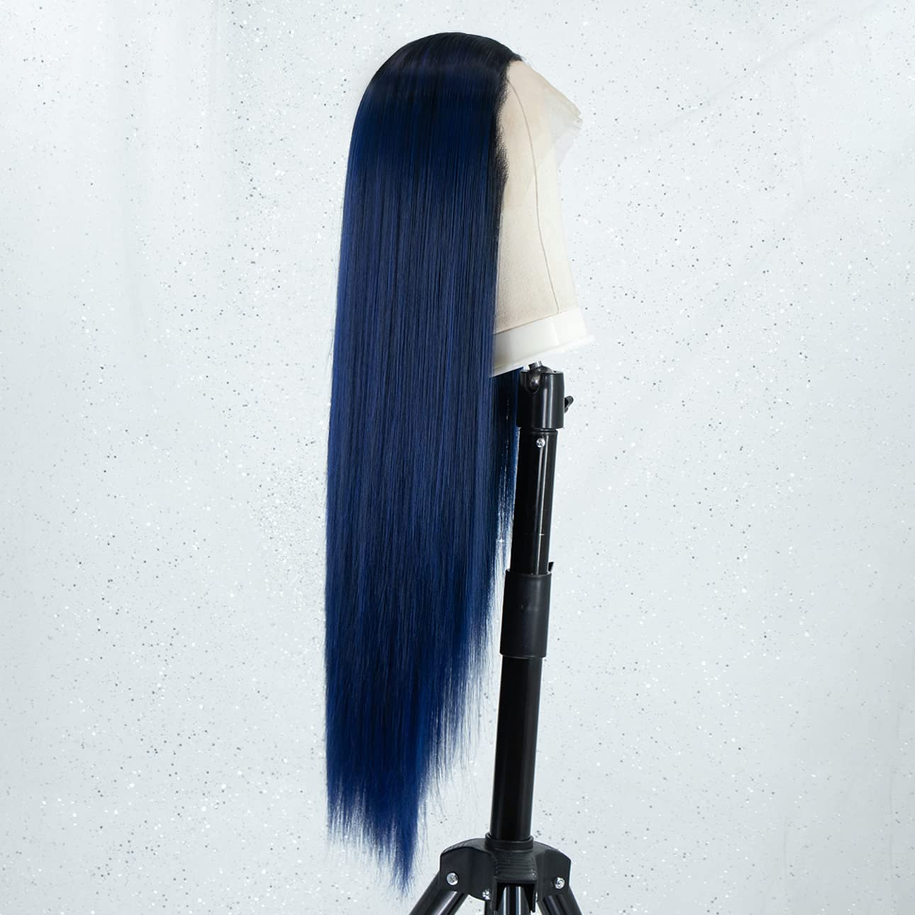 Ombre Blue Long Silky Straight Lace Front Wig