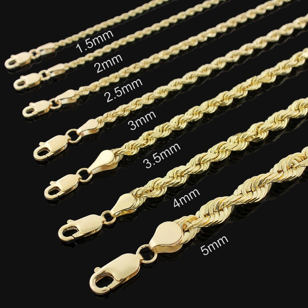 14K Yellow Gold Diamond-Cut Braided Twist Link Necklace