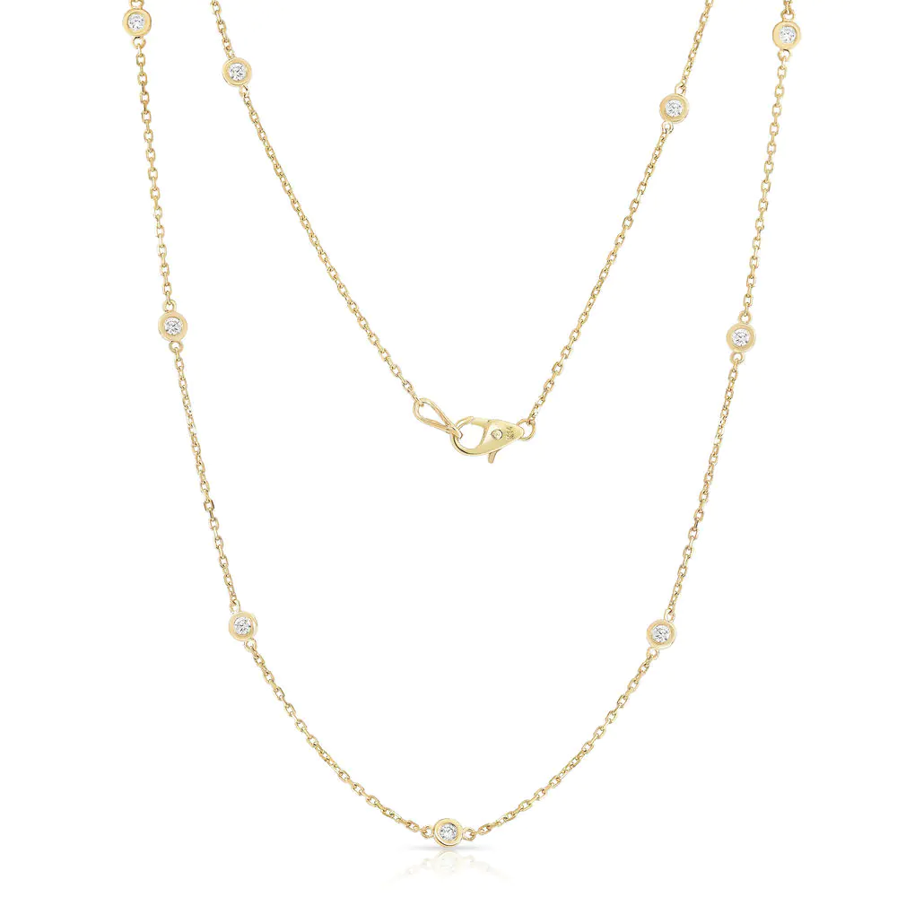 14K Yellow Gold 1Ct Diamond Necklace