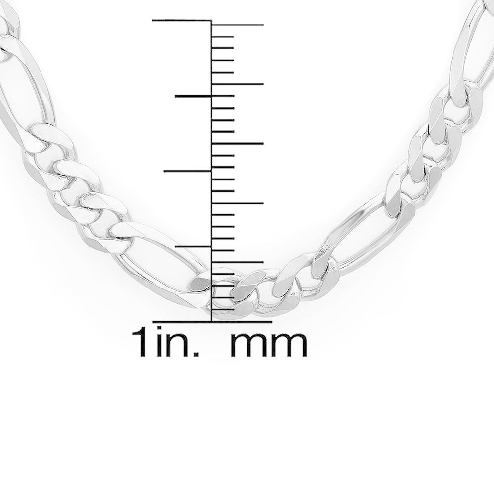 Sterling Silver Italian 5 Mm Diamond-Cut Figaro Chain (18-30 Inch)