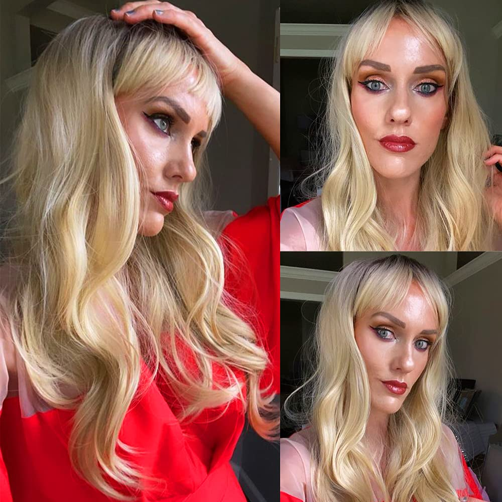 Long Ombre Blonde Non Lace Wig with Bangs