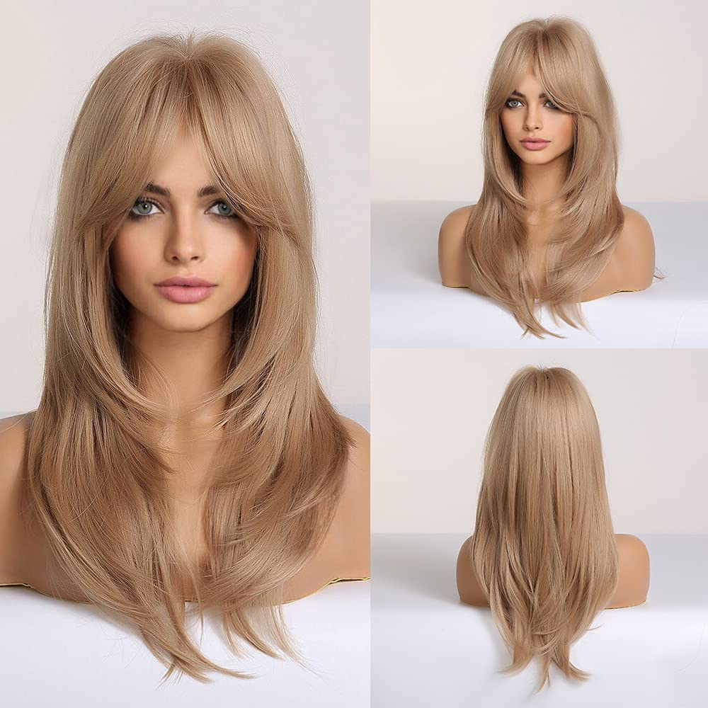 Long Ash Blonde Layered Wig