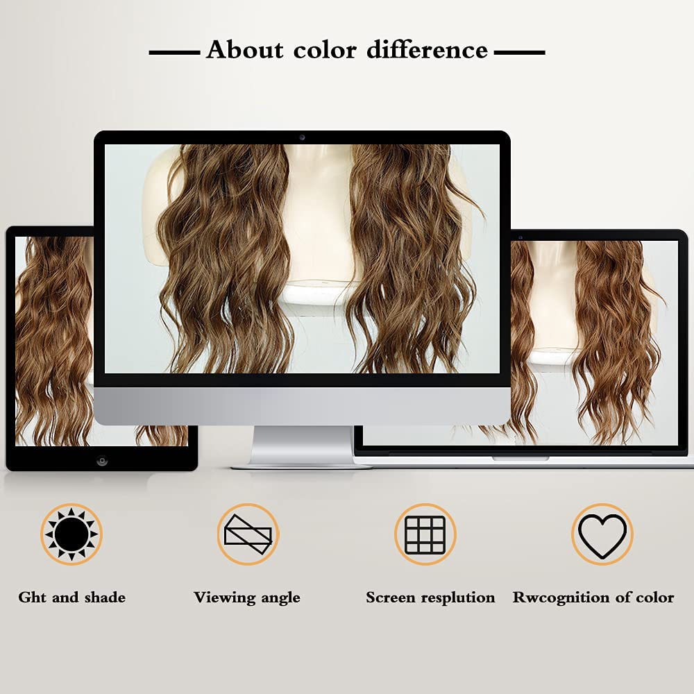 Long Ombre Brown Wavy Middle Part Full Non Lace Wig