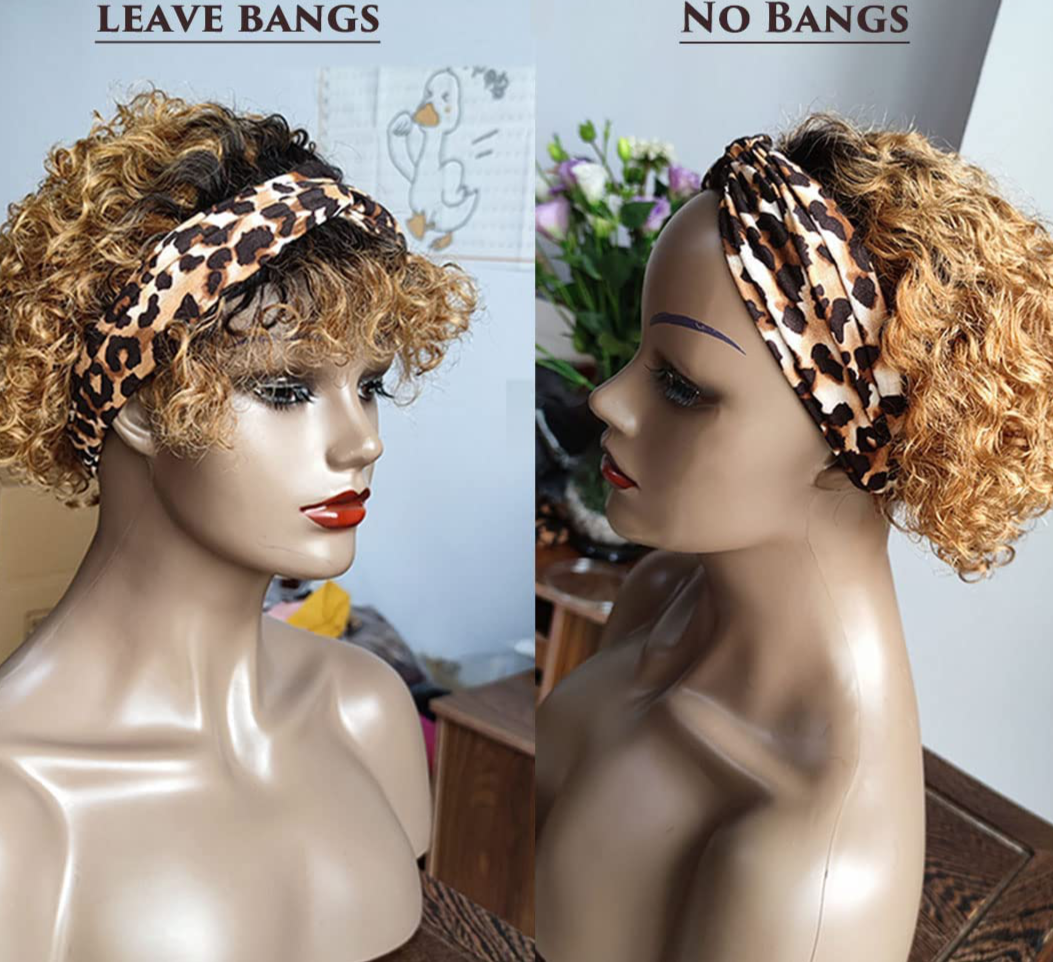 Highlight Ombre Blonde Headband Wig |Short Bob Human Hair