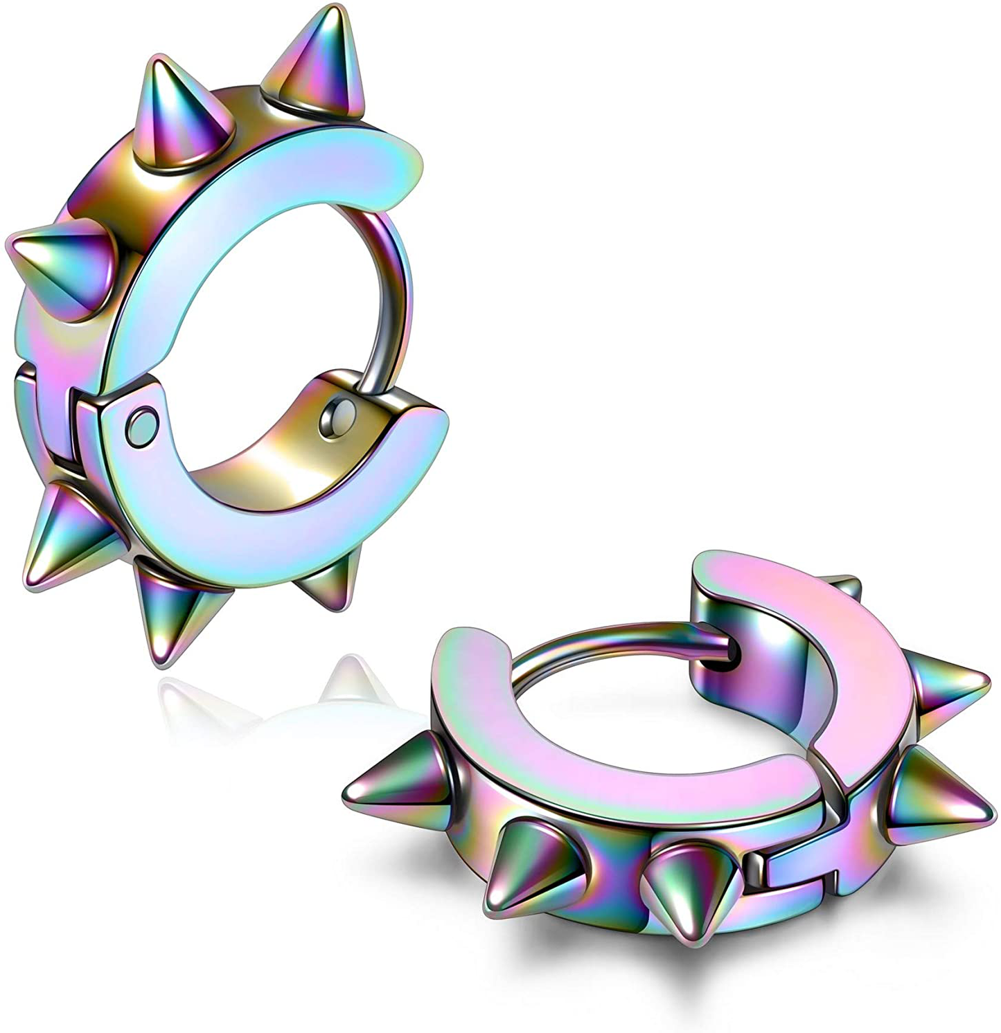 Punk Spike 3Set Stainless Steel Hoop Earrings