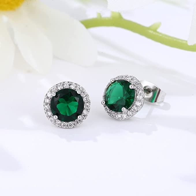Round CZ Stud Earrings