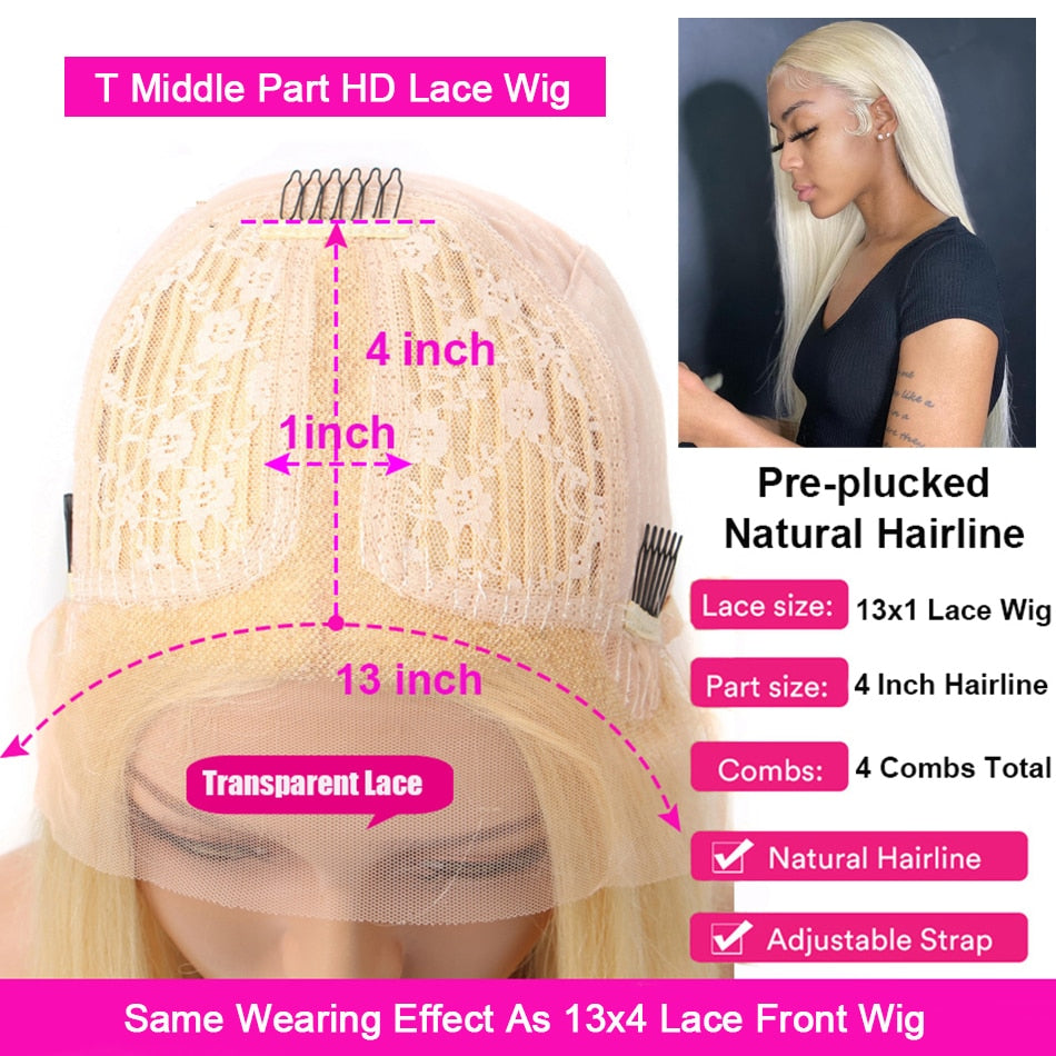 613 Blonde Human Hair Wigs, Lace Front Wig