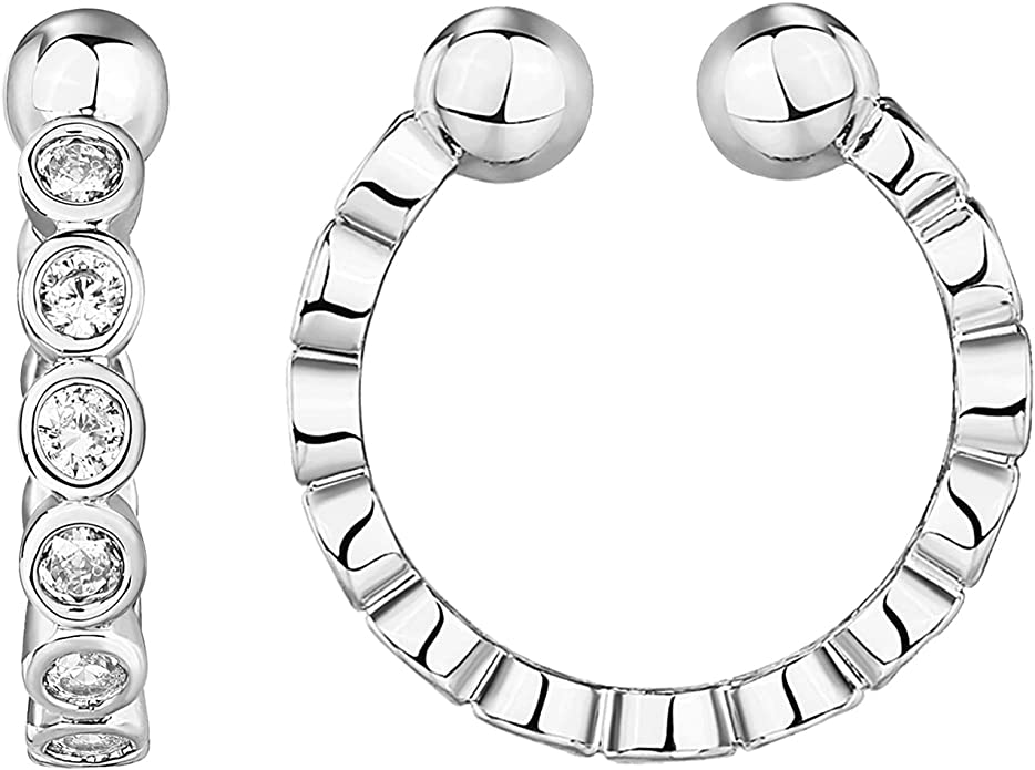 14K Gold Cubic Zirconia Cuff Earring