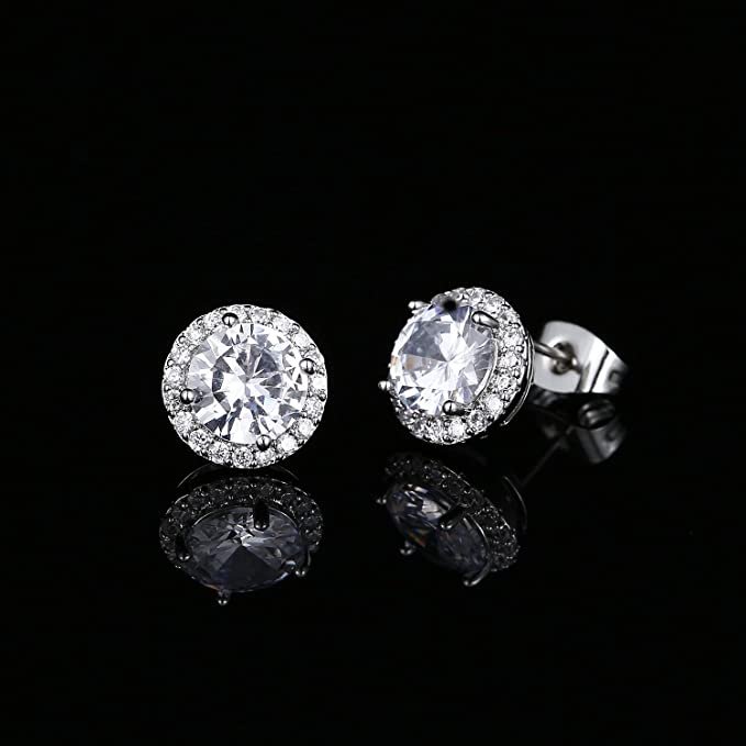 Round CZ Stud Earrings