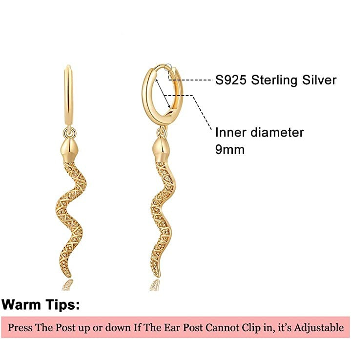 Snake Gold Huggie Hoop Earrings