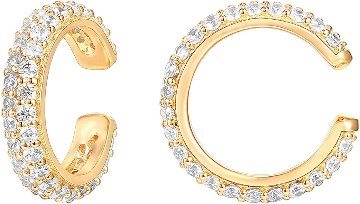 14k Yellow Gold Diamond Pave Earrings
